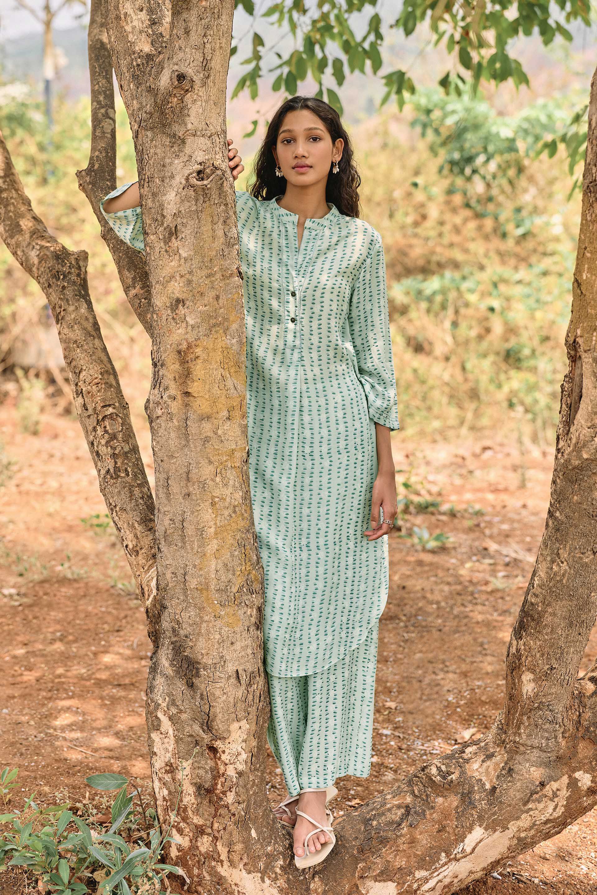 Grove Hand-block Printed Coord  - Sage