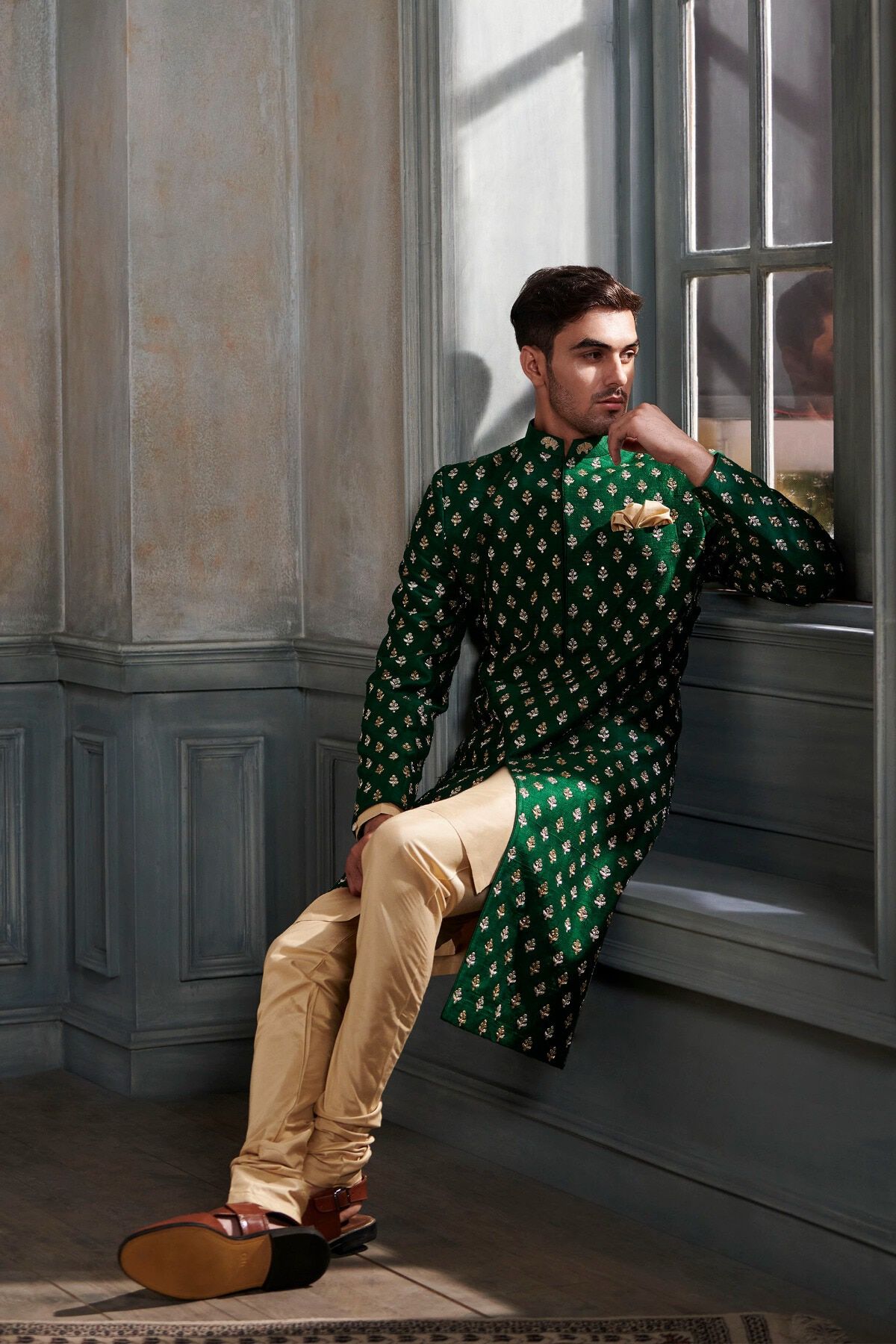 Paroksh Sherwani - Green