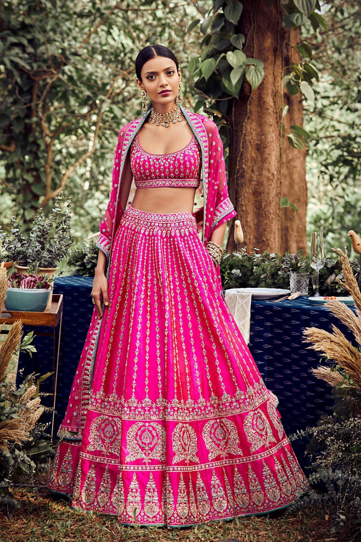 Fuschia pink bridal lehenga shop