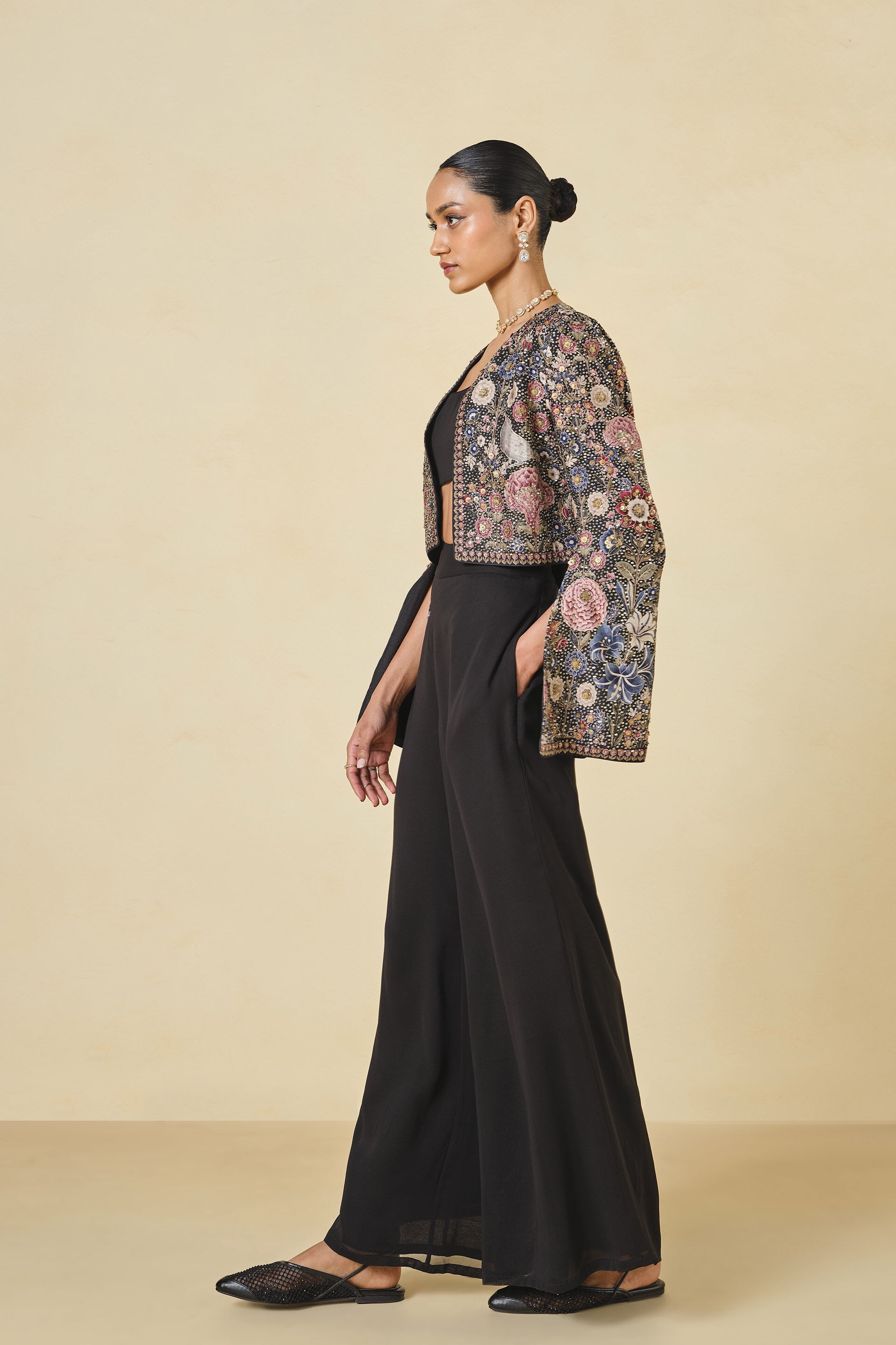 Life Of The Nightforest Sequin Palazzo Set - Black, Black, image 2