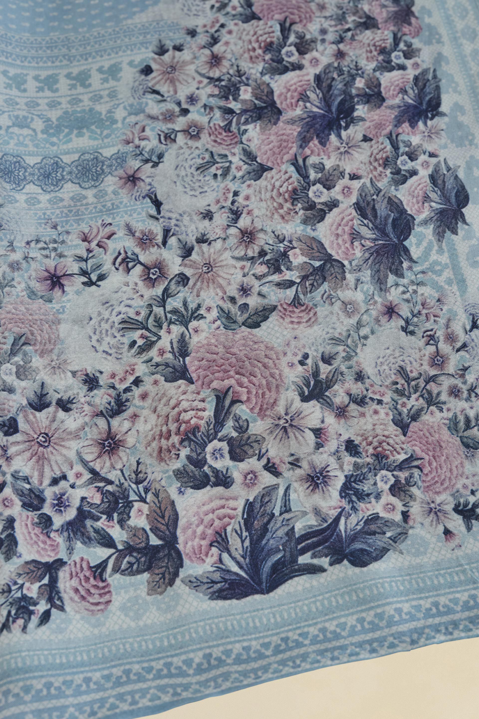 Damson Silk Stole - Blue, Blue, image 4