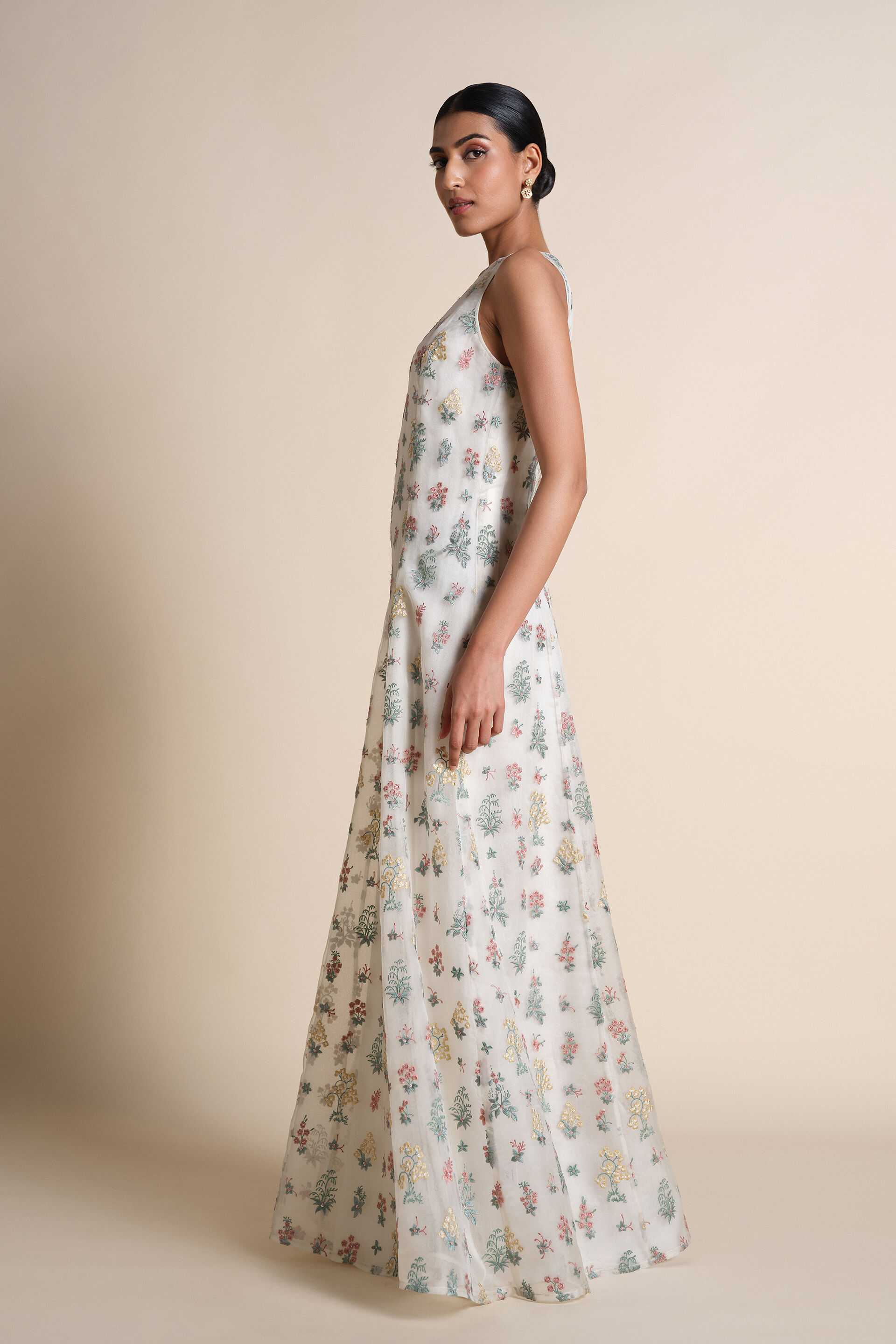 Sequoia Embroidered Silk Jacket Set - Ivory, Ivory, image 9