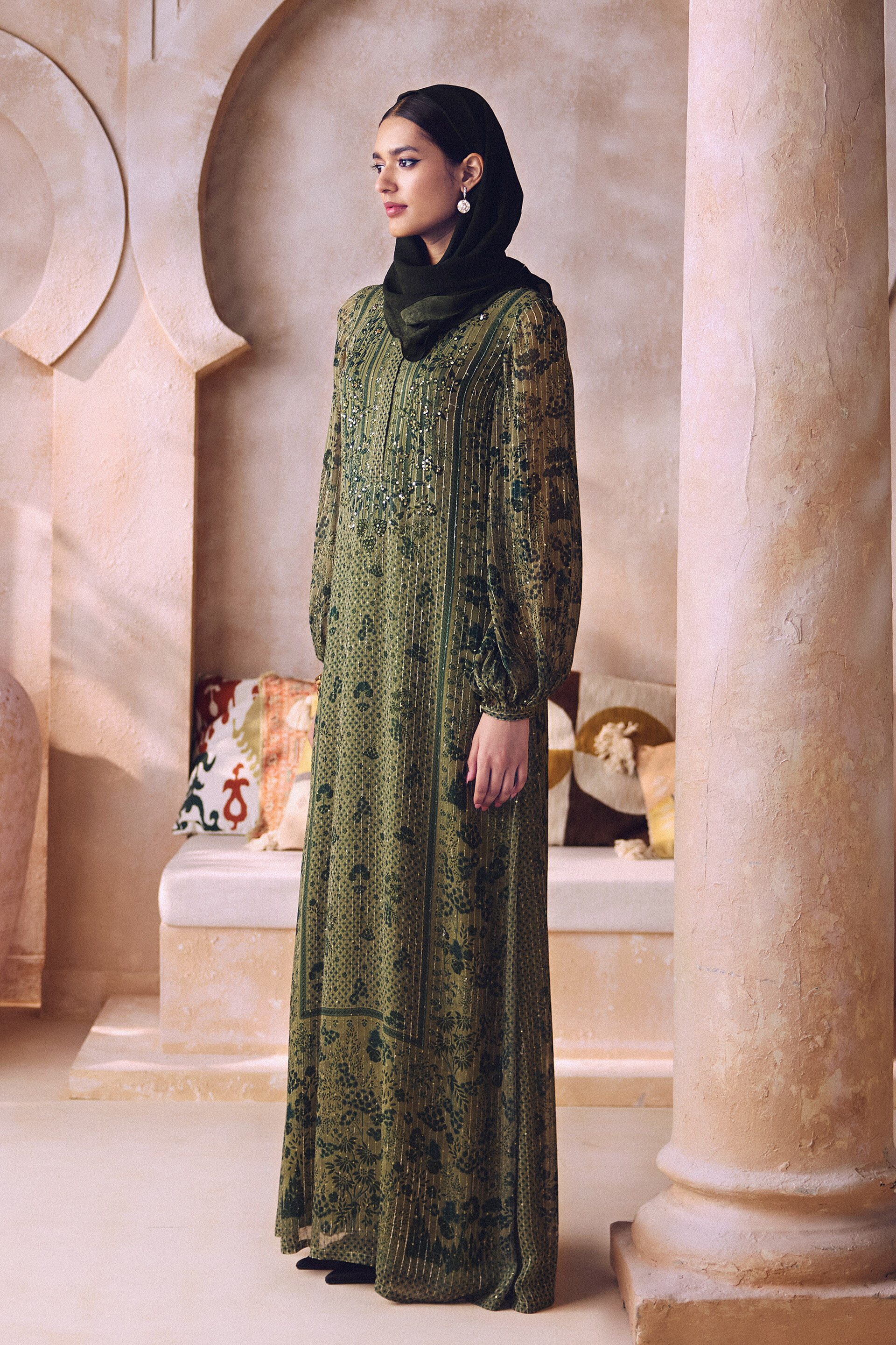 Iqra Kaftan - Green, Green, image 3