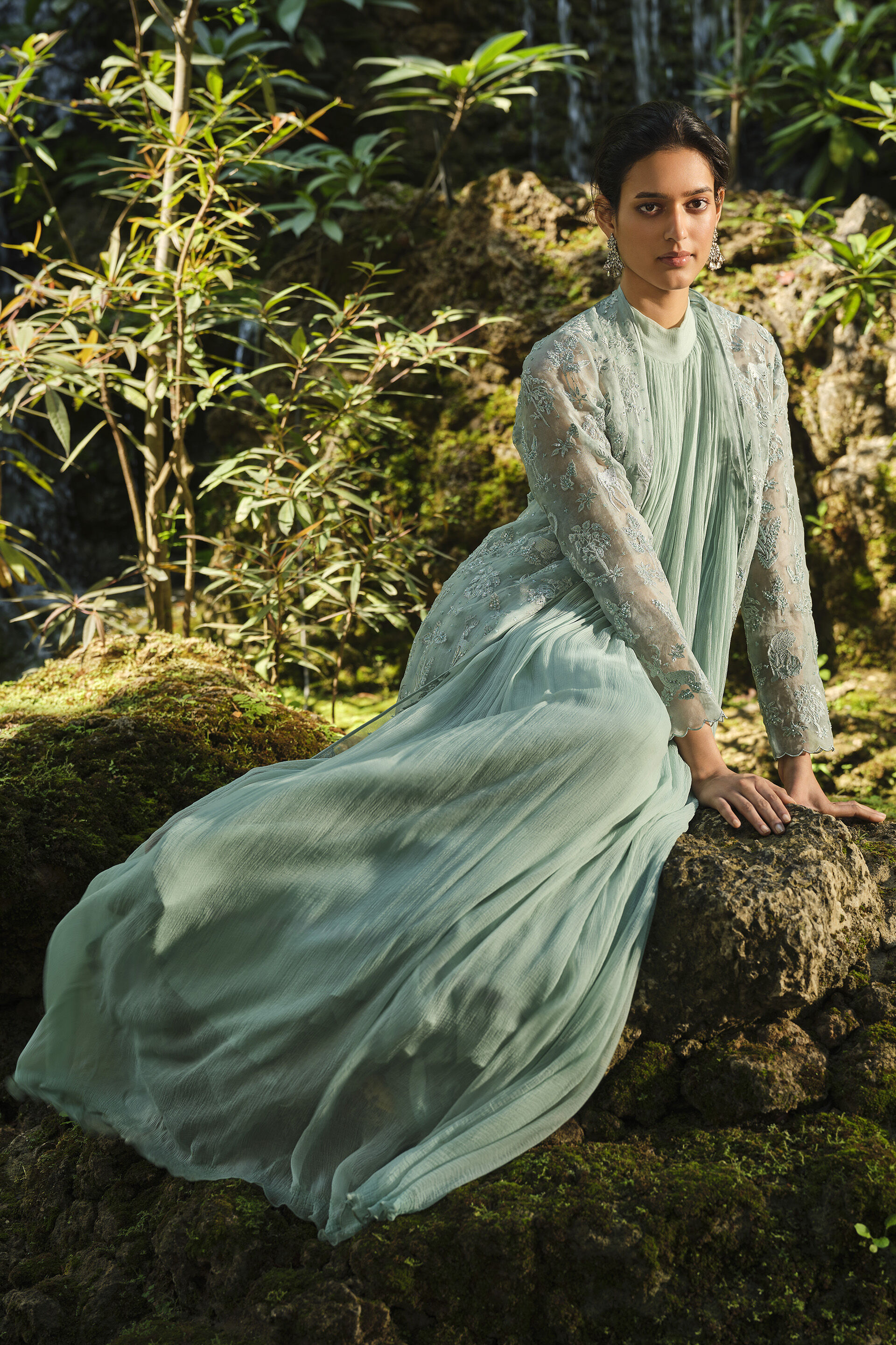 Mountain Mist Embroidered Jacket Set - Powder Blue, Powder Blue, image 3