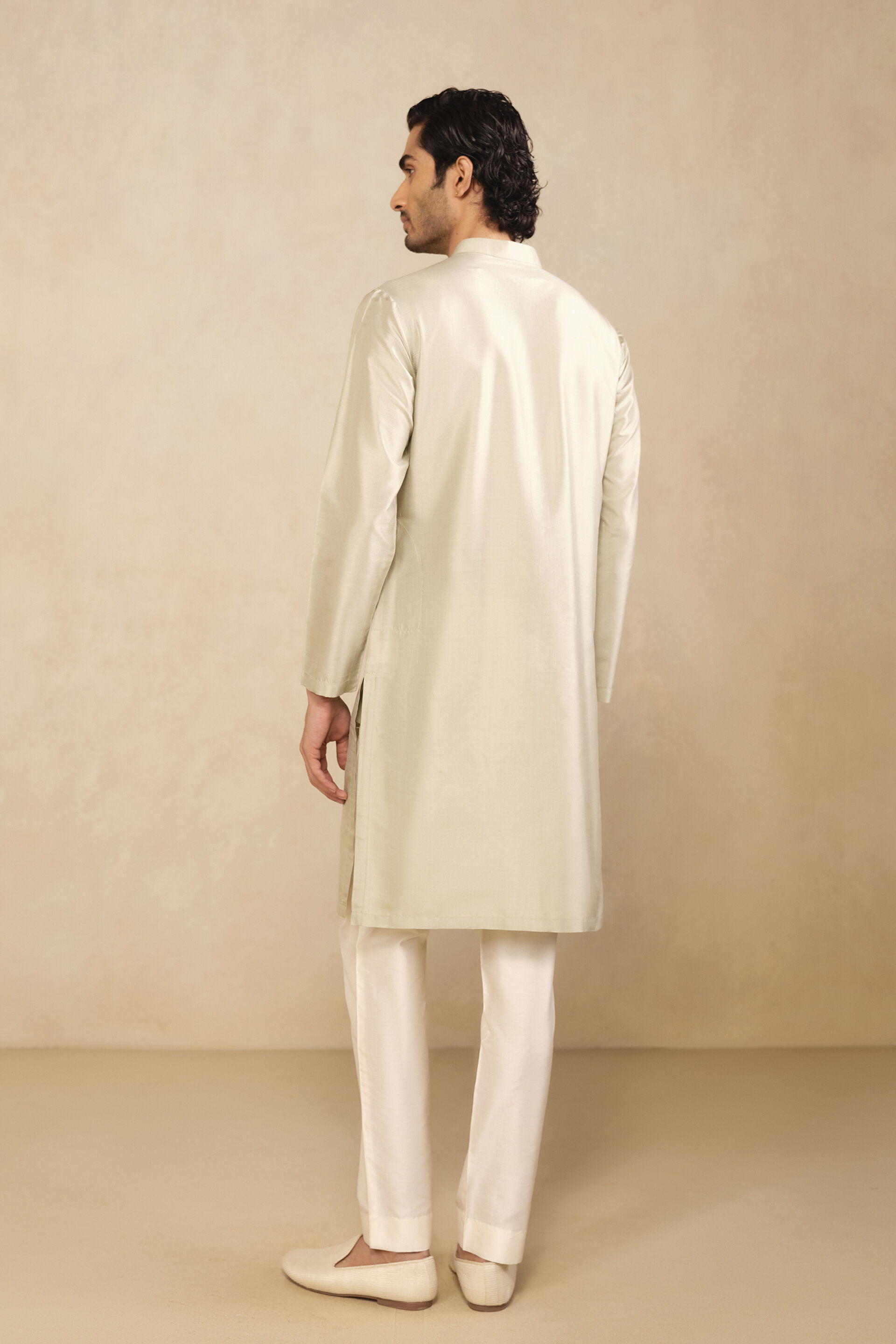 Smyan Silk Kurta - Sage, Sage, image 2