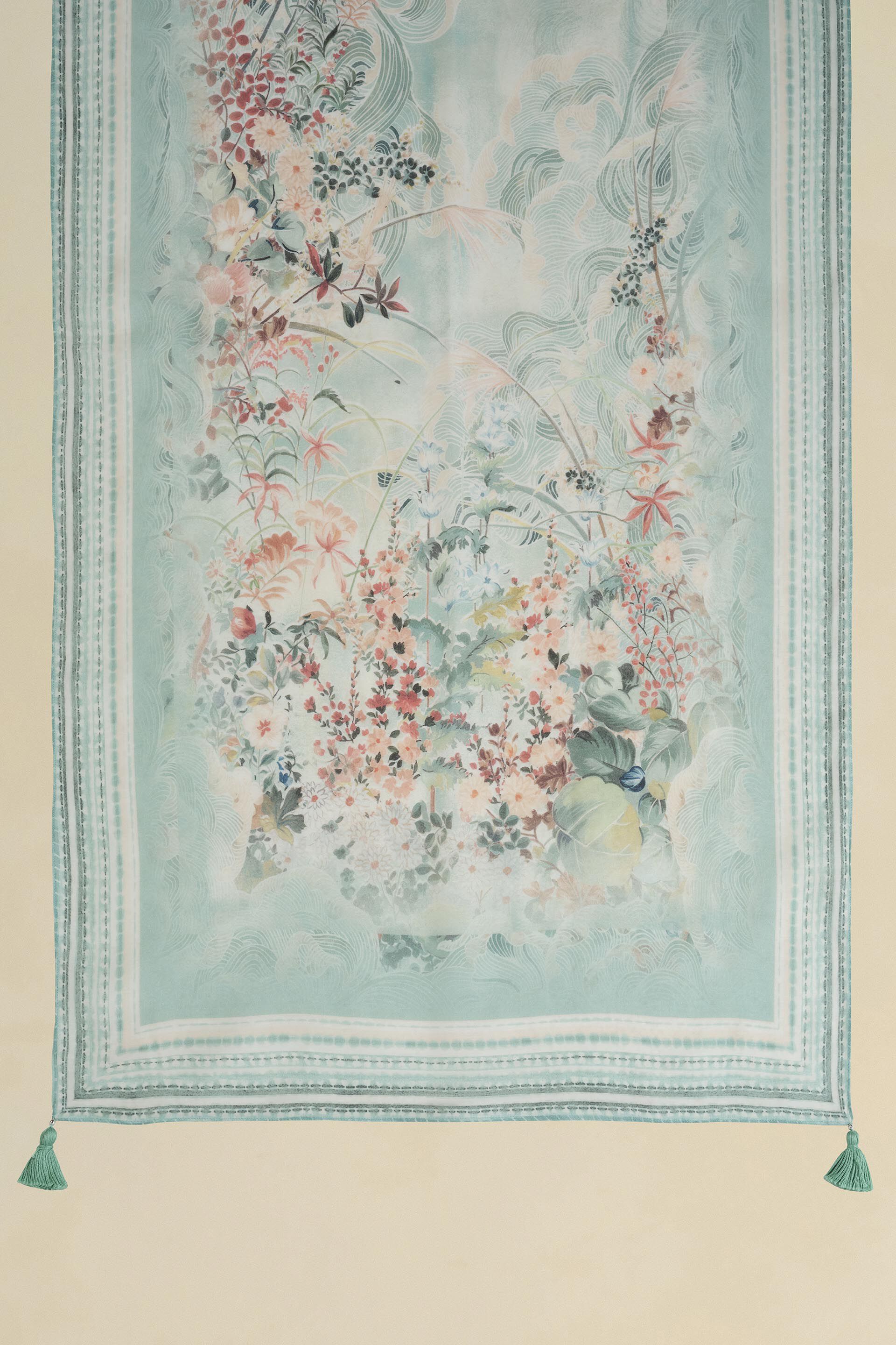 Arivai Silk Stole - Sage