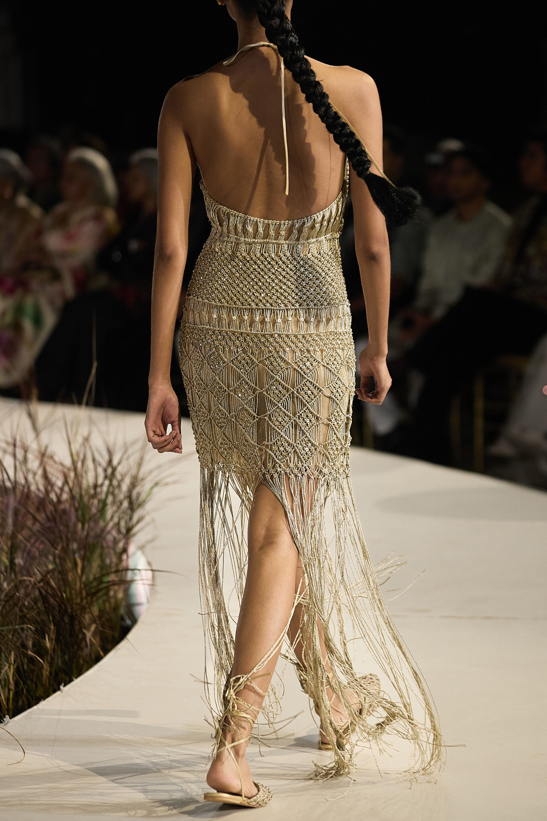 Zenebe Macrame Gown - Gold, Gold, image 4