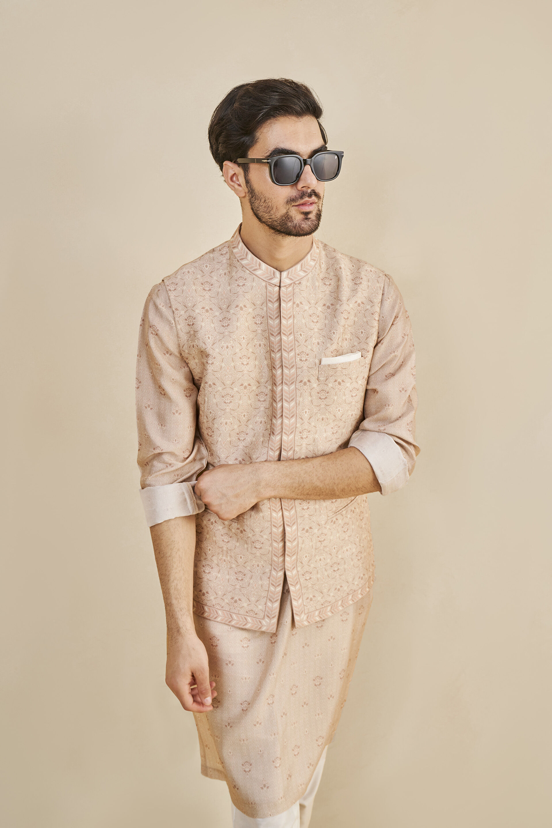 Favian Nehru Jacket - Salmon, Salmon, image 3