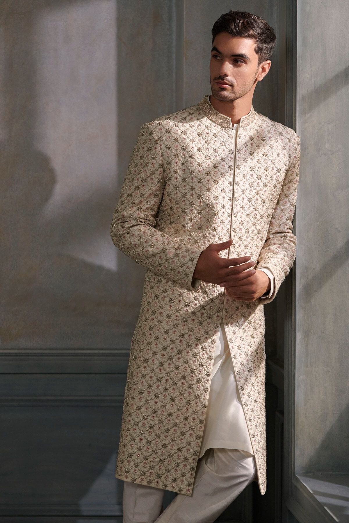 Likesh Sherwani - Beige