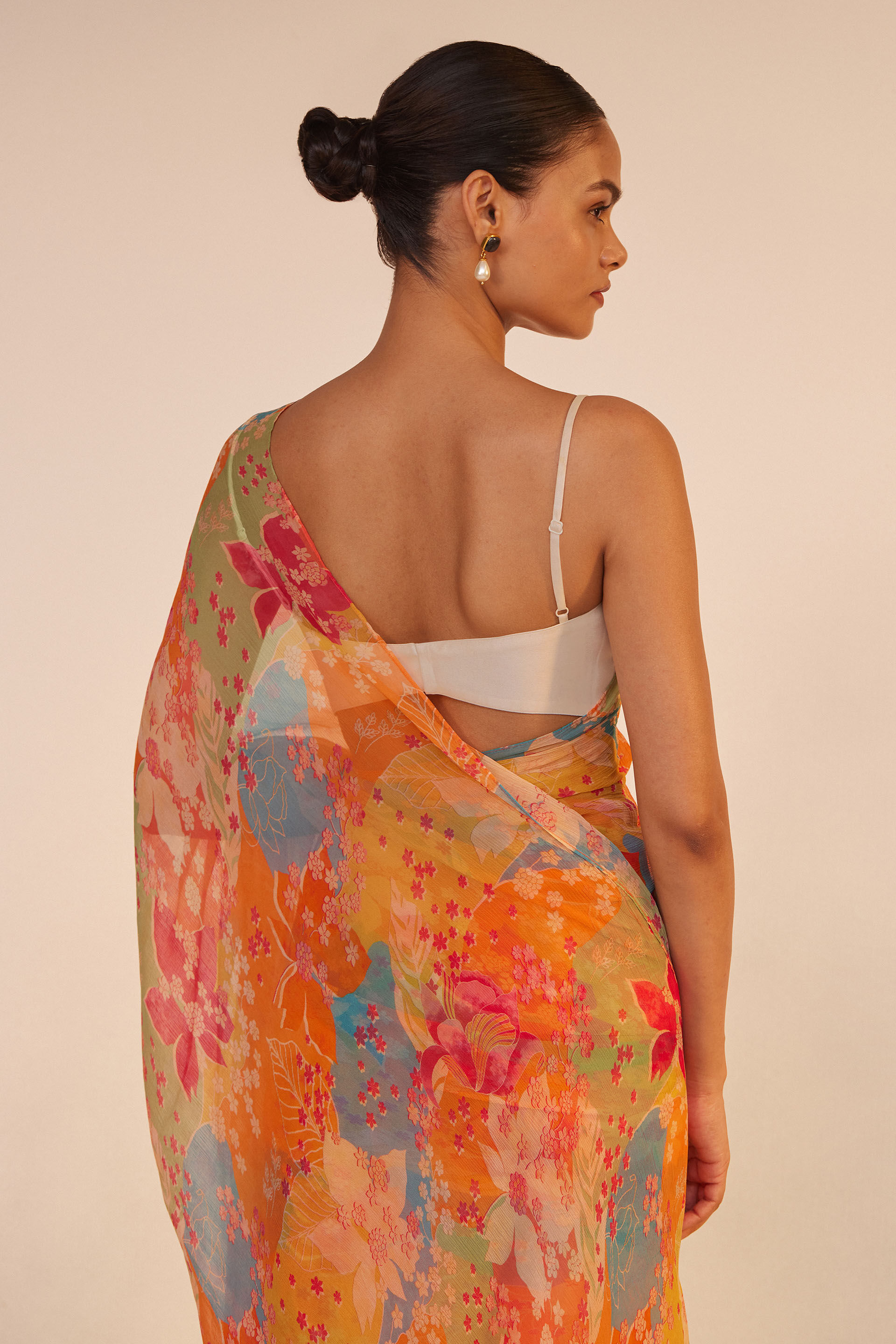 Elowen Saree Set - Orange, Orange, image 5