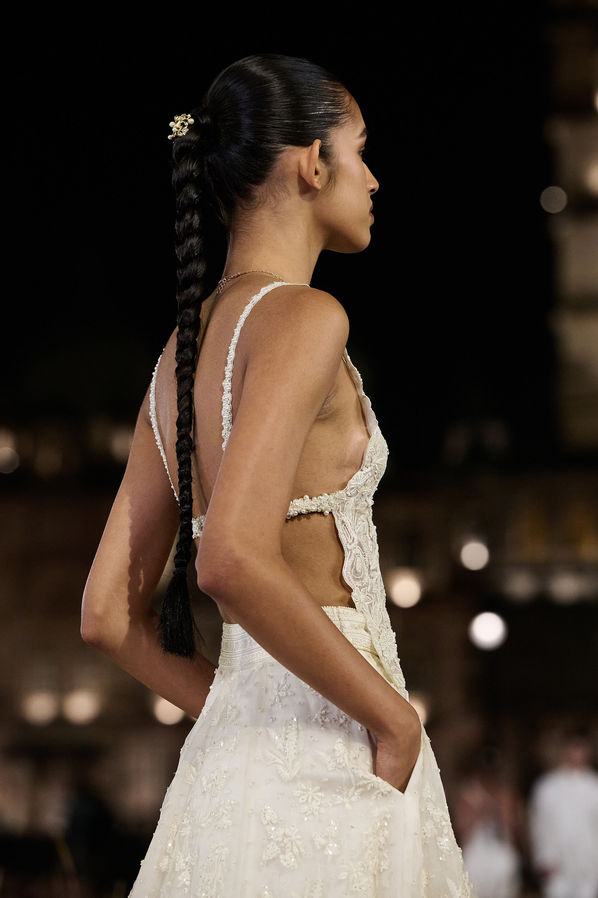 Drysmere Woven Benarasi Skirt Set - Ivory, Ivory, image 4