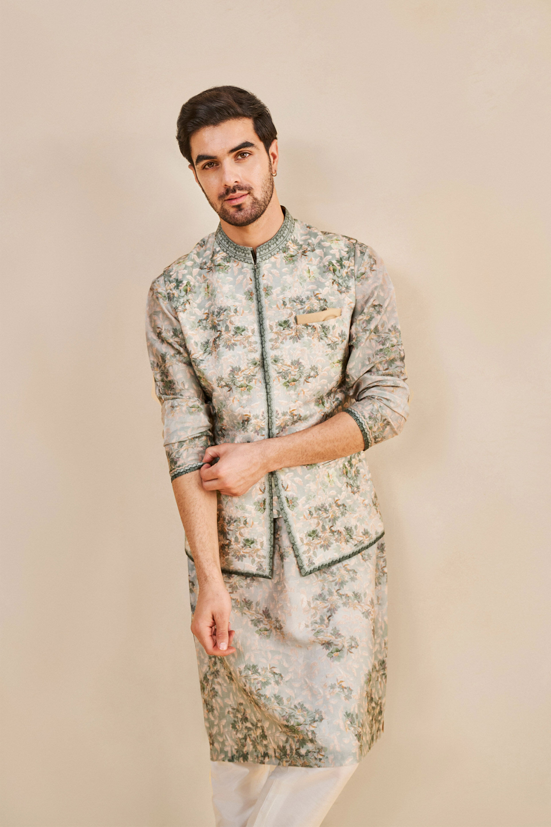 Aranyam Nehru Jacket - Sage, Sage, image 6