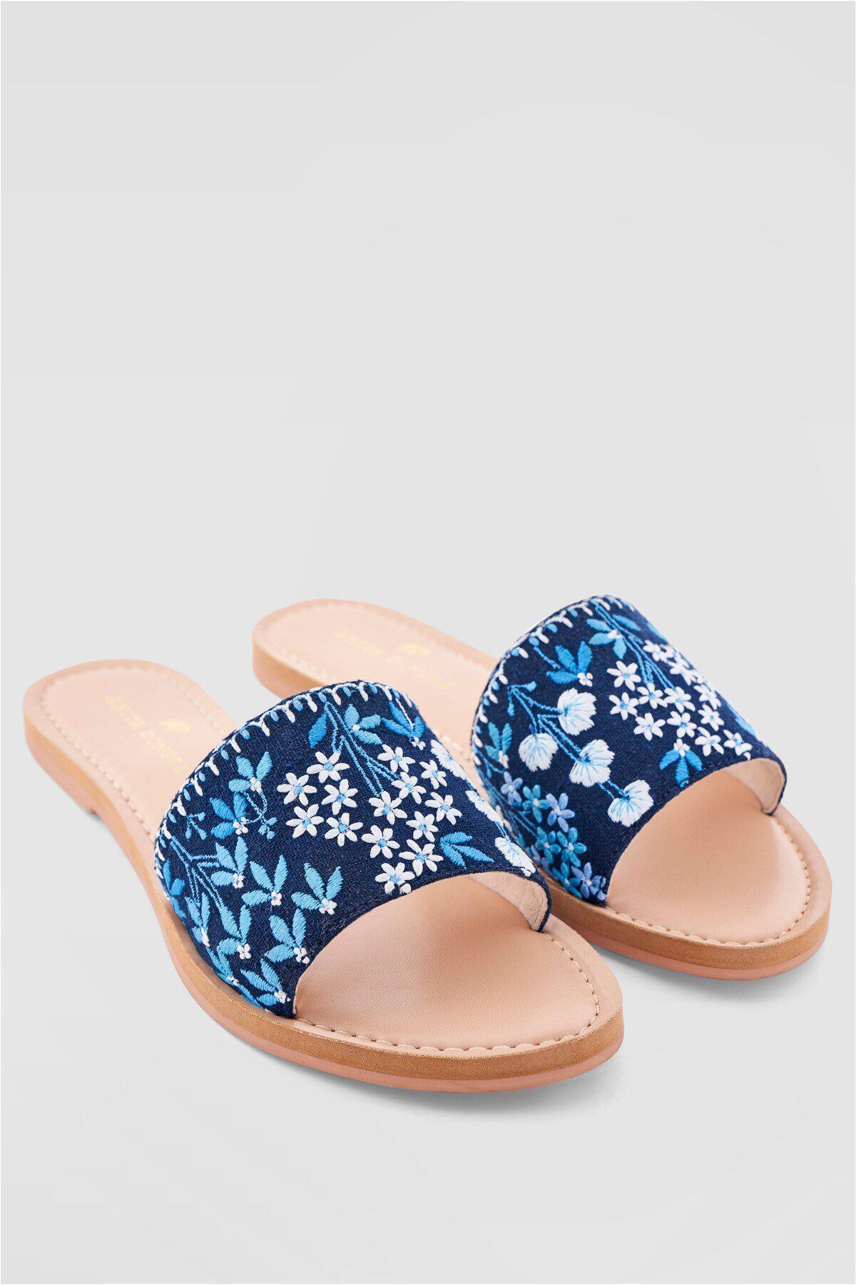 Buy Navy Blue Aranyaa Sliders for Women Online from Anita Dongre