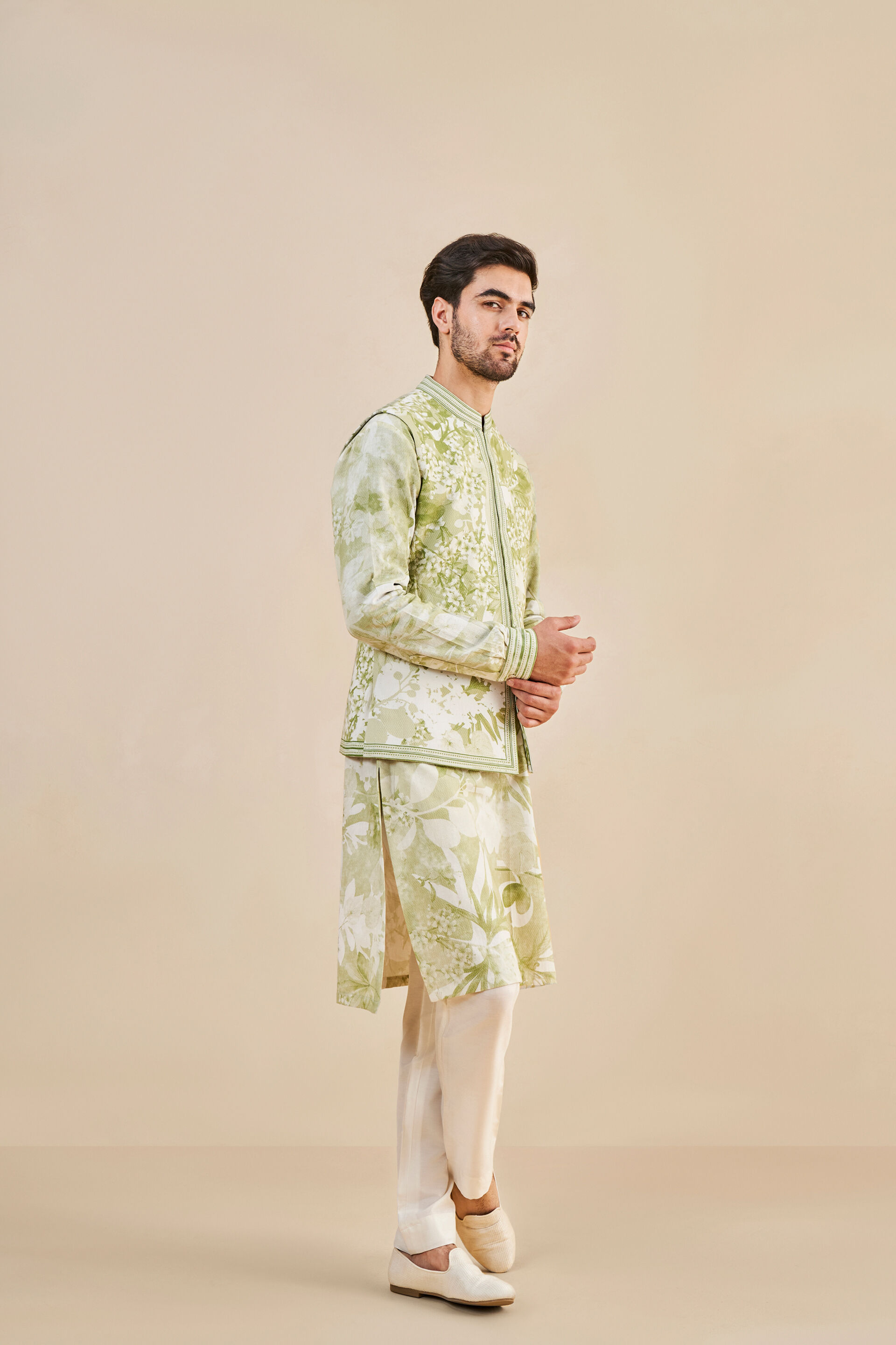From The Tropics Nehru Jacket - Lime