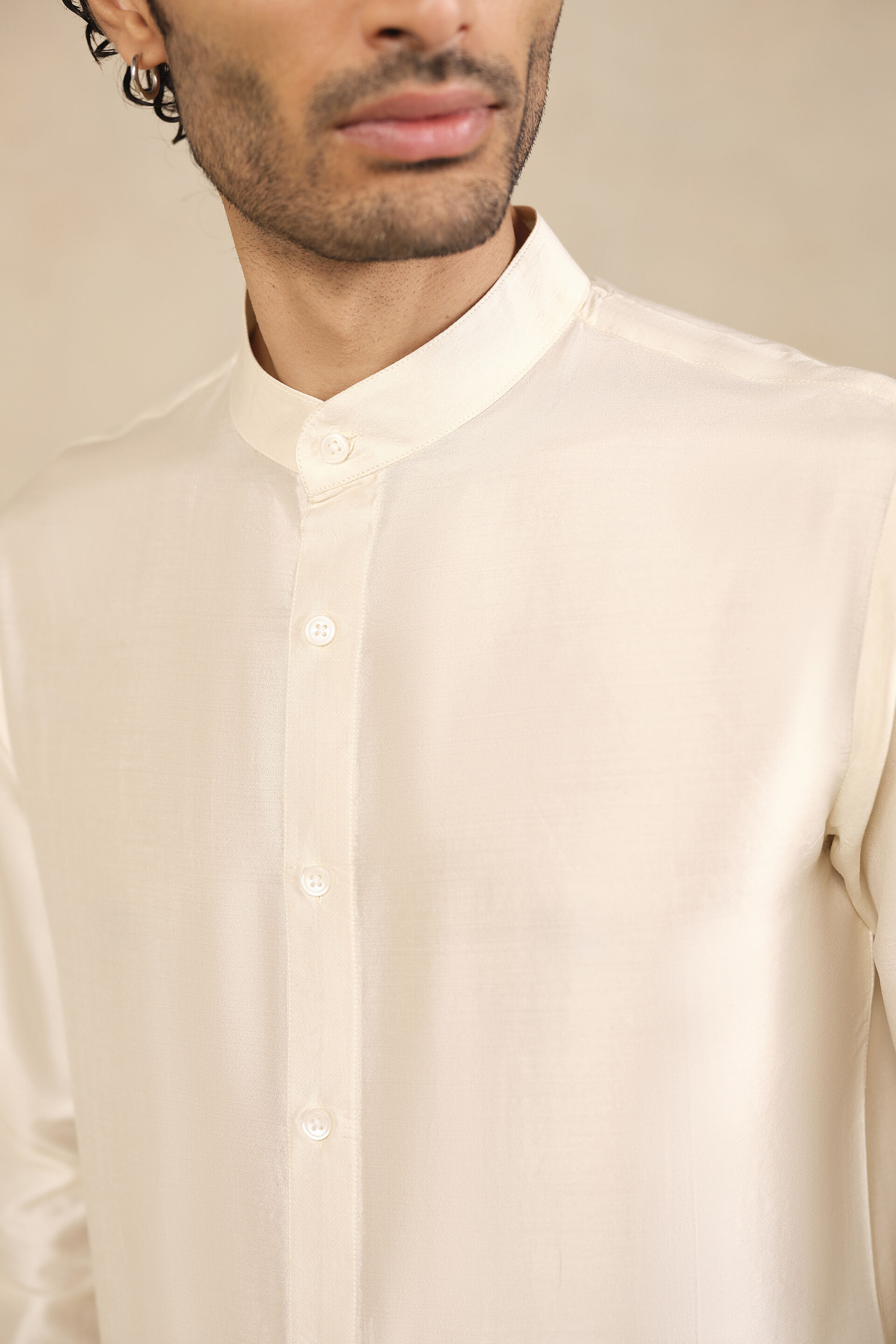 Adnan Silk Shirt - Cream, Cream, image 5