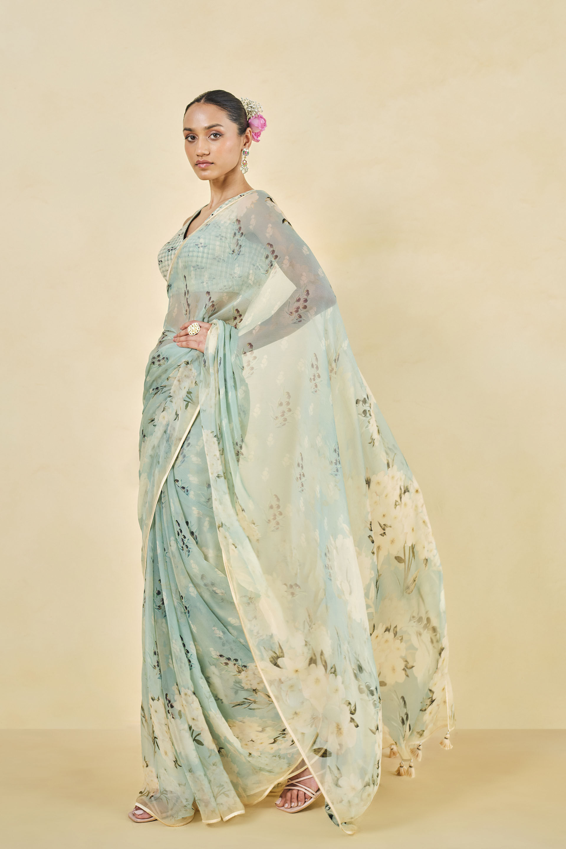 Nalorie Saree - Sage, Sage, image 2