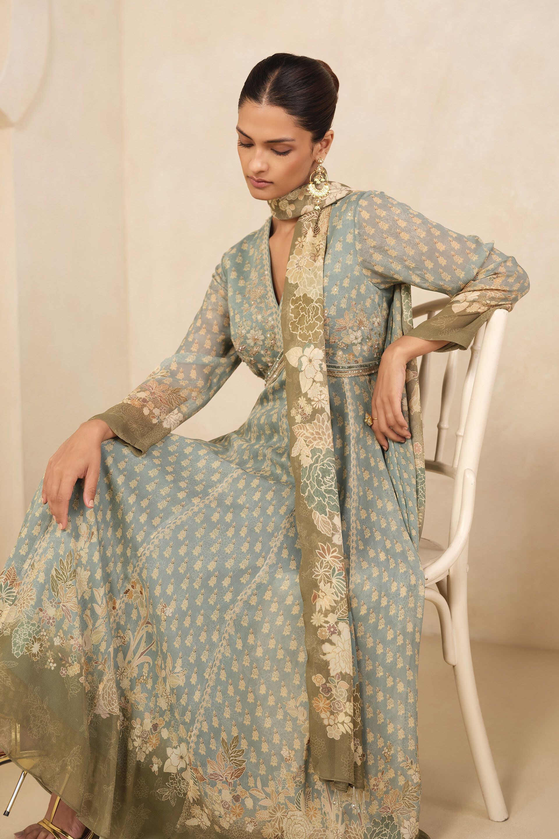 Asma Anarkali Suit Set - Blue, Blue, image 4