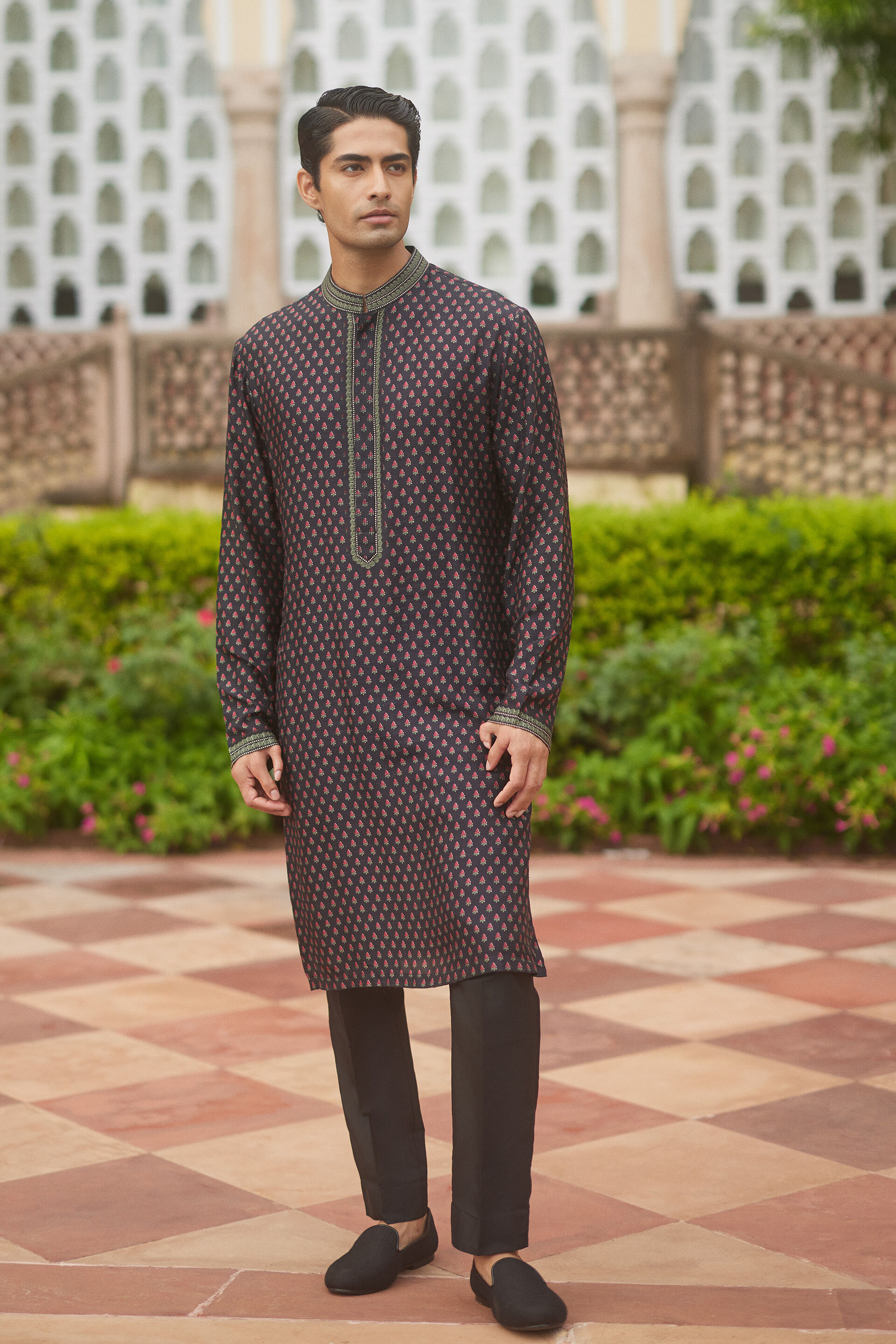 Ishav Silk Kurta - Black