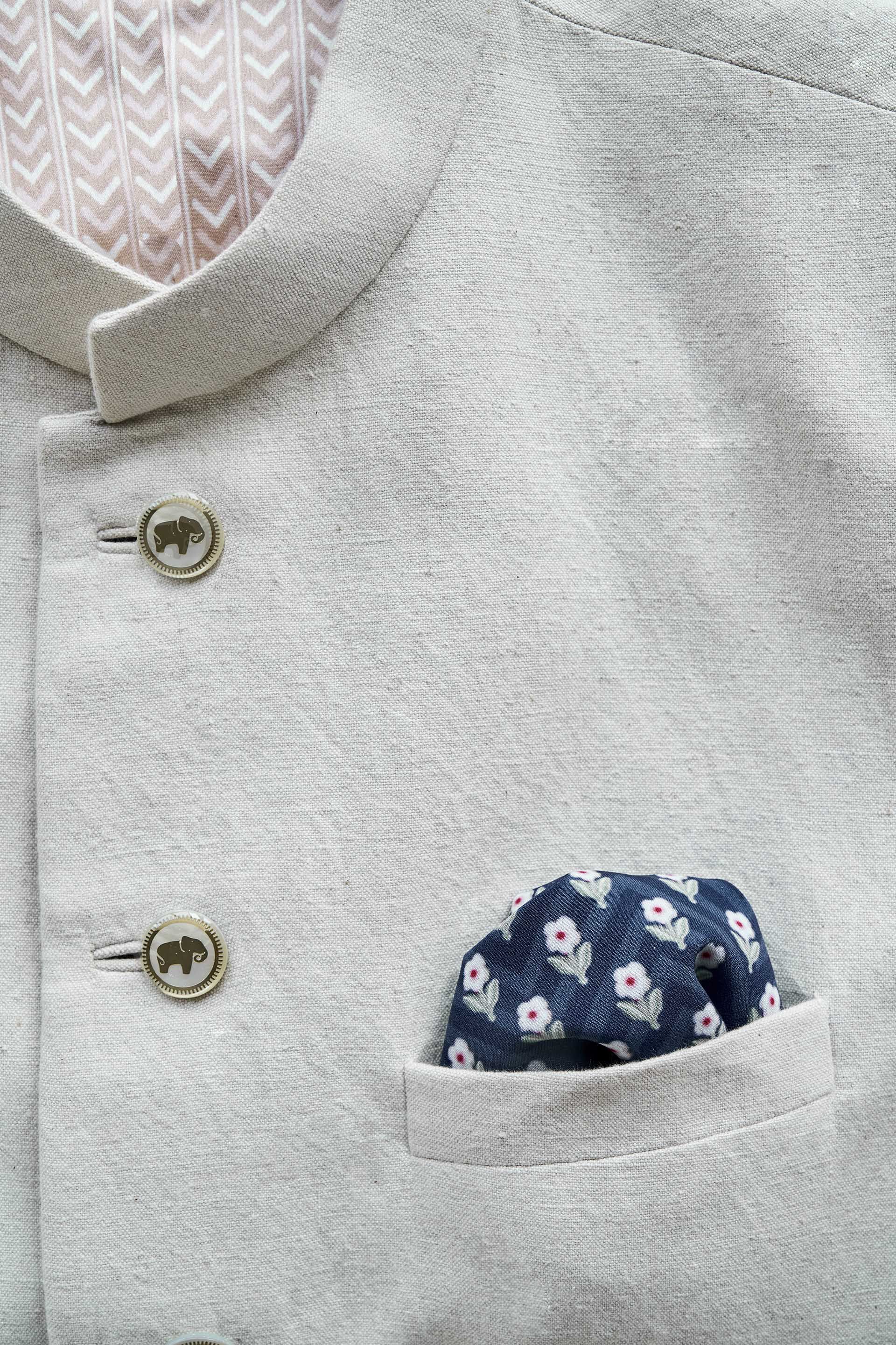 Ryaan Pocket Square - Navy, Navy, image 3