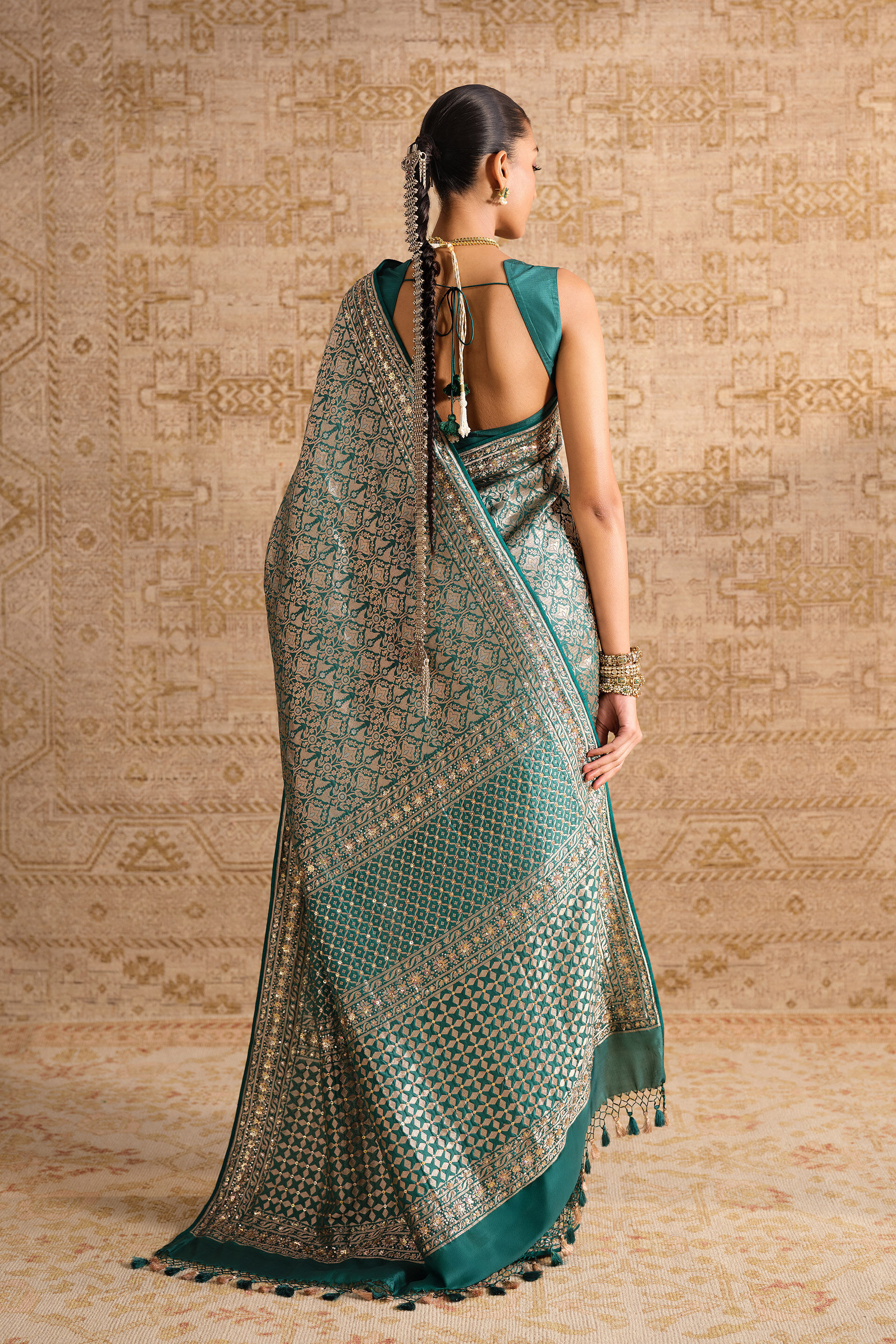 Anedya Handwoven Benarasi Silk Saree - Green