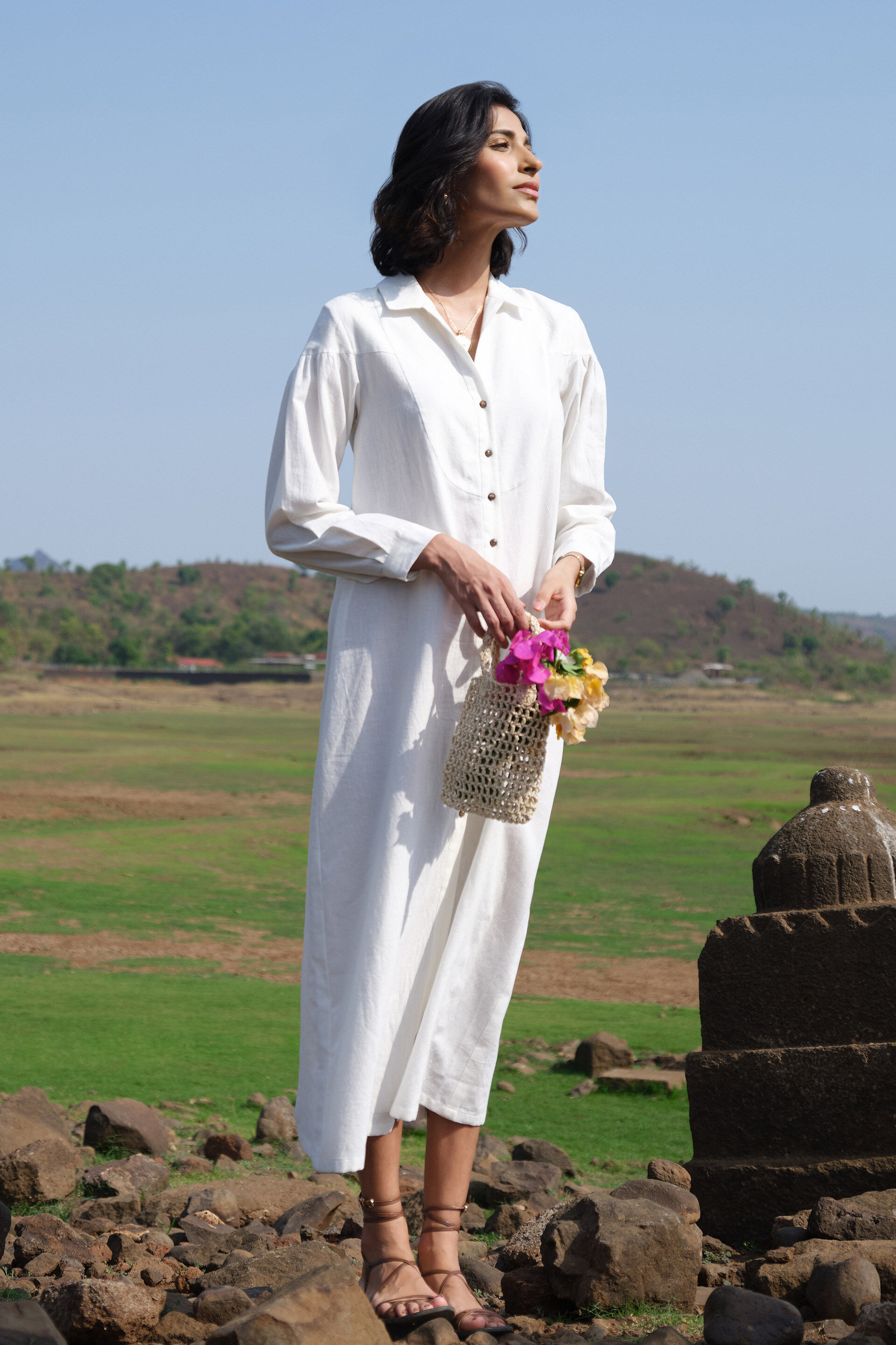 Yarrow Dress - Ivory, Ivory, image 3