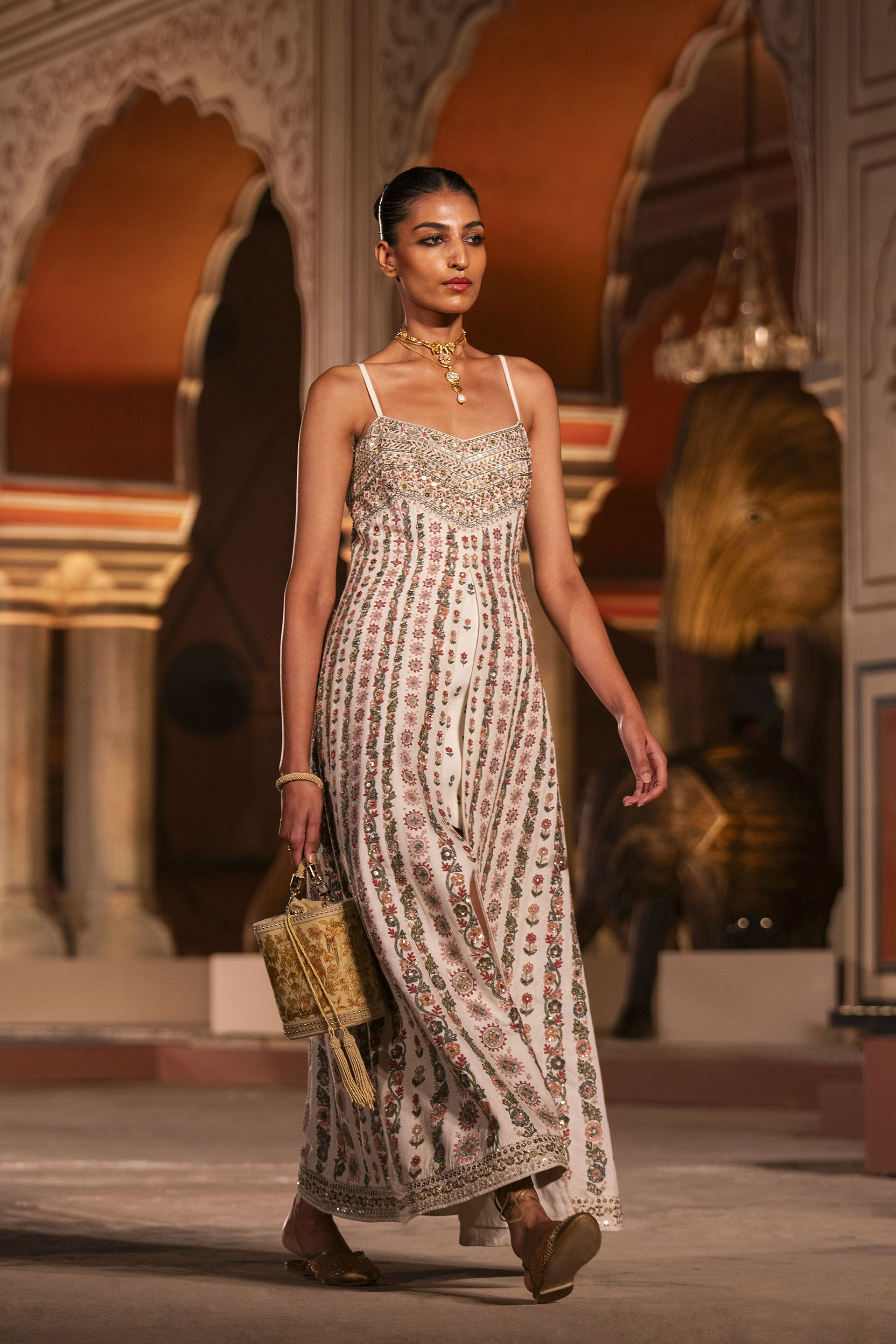 Sounds Of The Forest SEWA Hand-embroidered Silk Dress - Cream, Cream, image 7