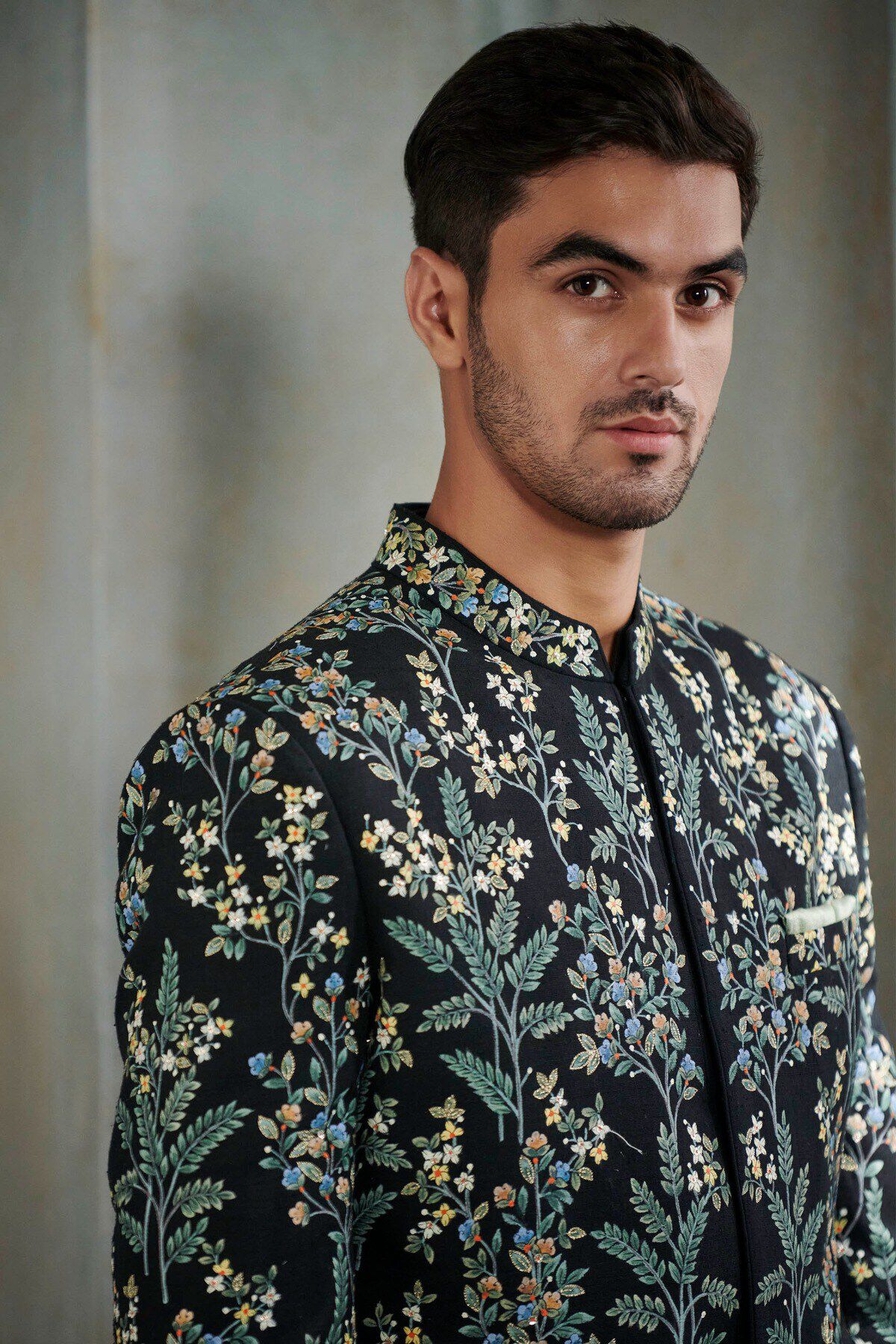 Aagniv Pichhwai Sherwani - Black