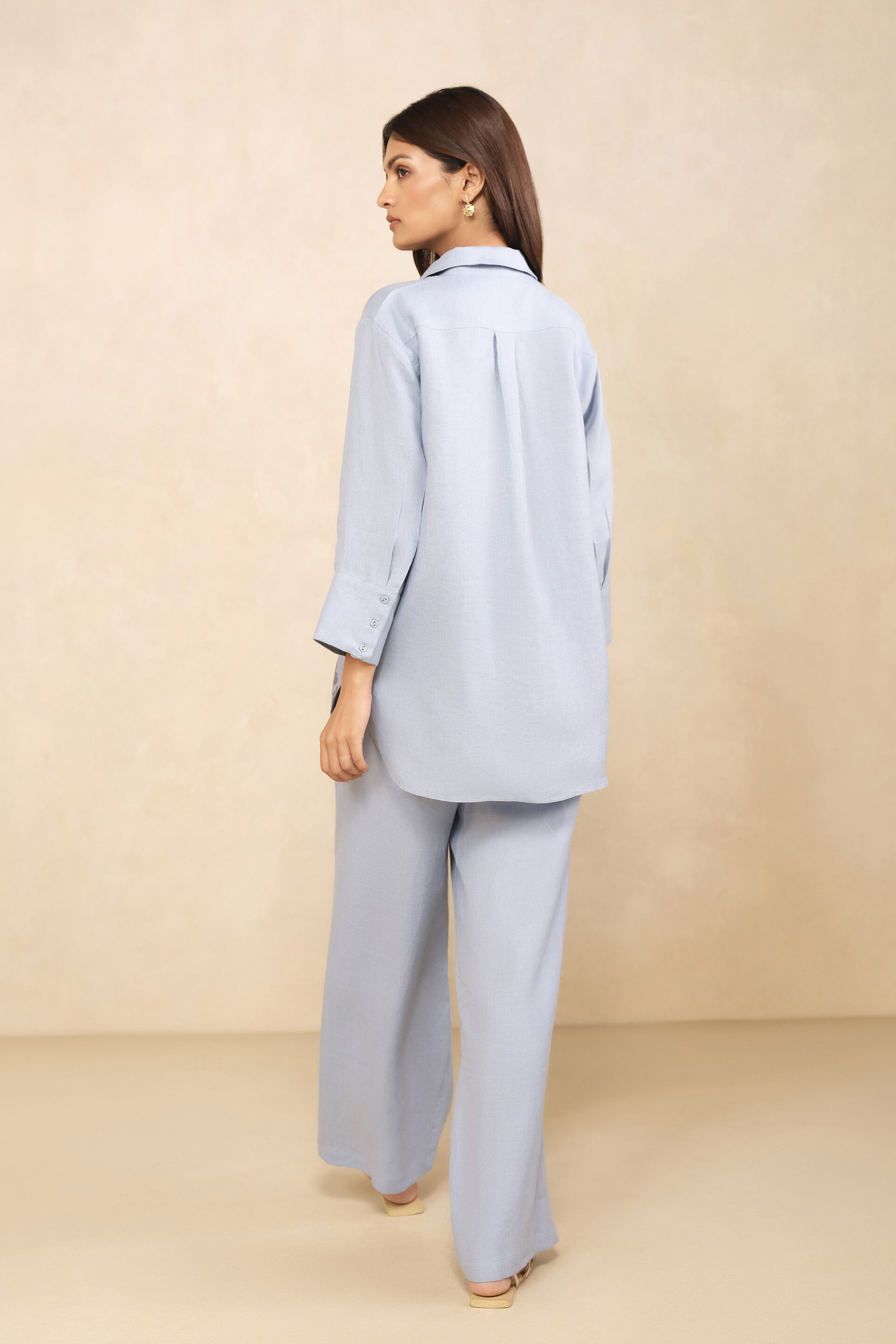 Haiku Embroidered Hemp Co-ord - Blue