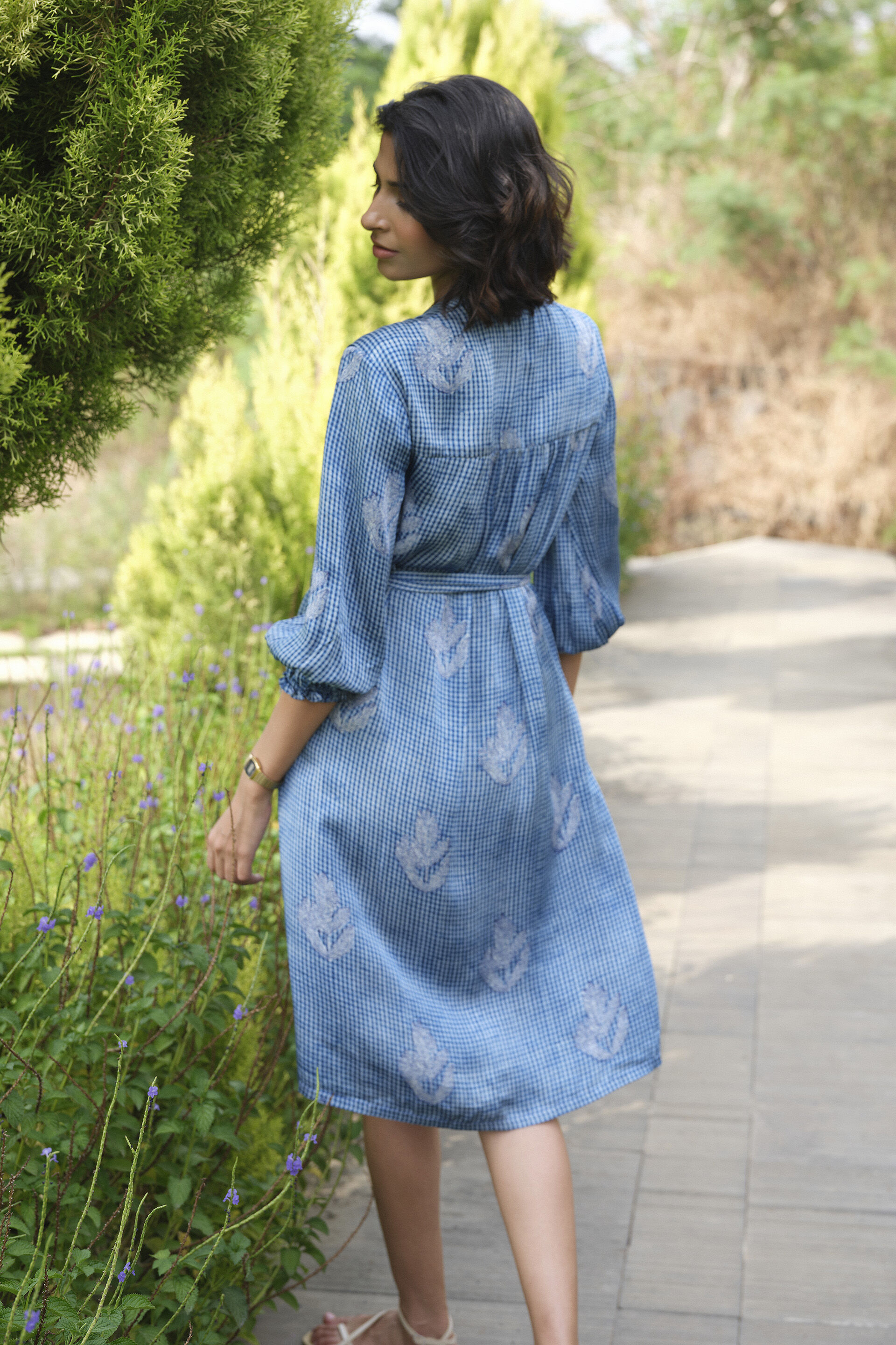 Flume Hand-block Printed Dress - Indigo