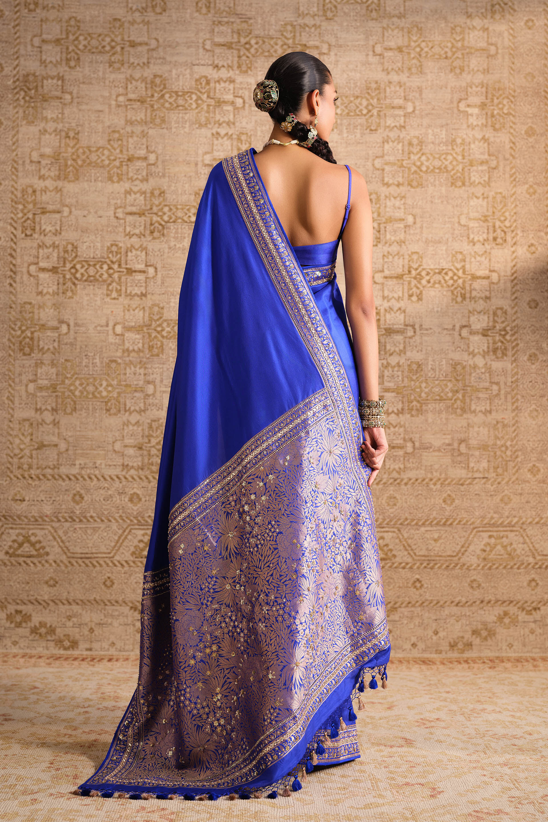 Sumarni Handwoven Benarasi Silk Saree - Blue