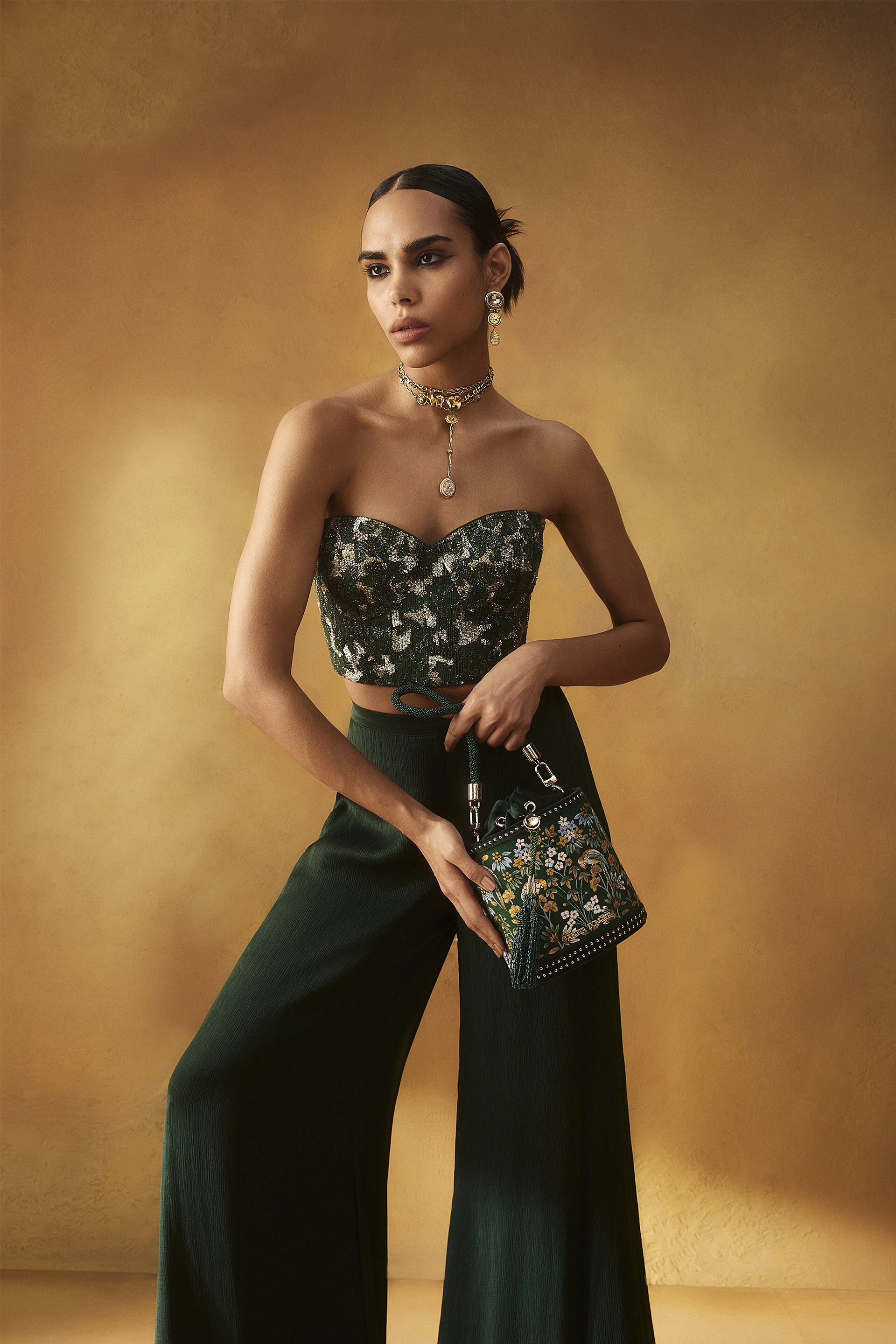 Pichhwai Bucket Bag - Starling Green, Green, image 3