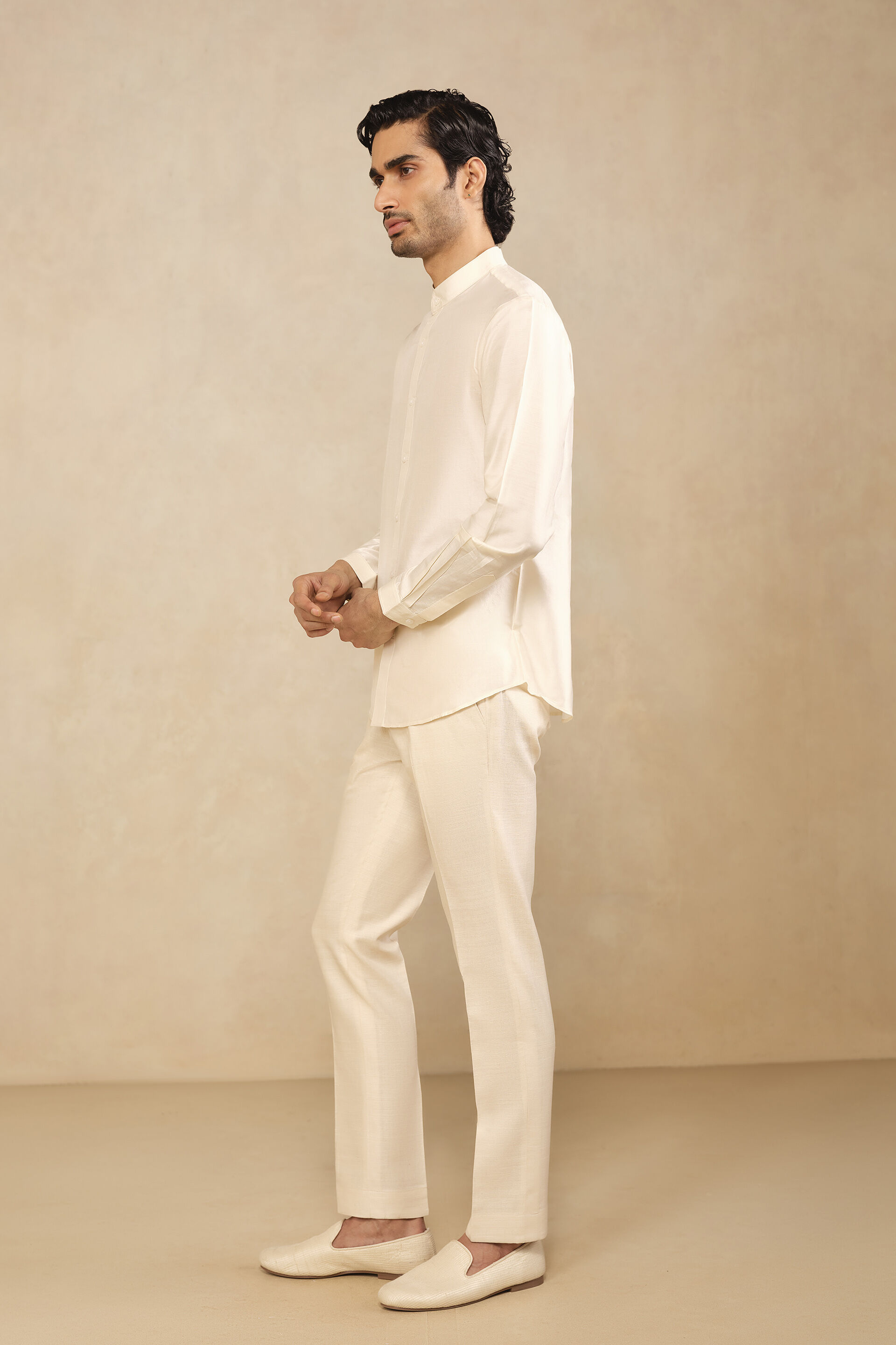 Adnan Silk Shirt - Cream, Cream, image 3