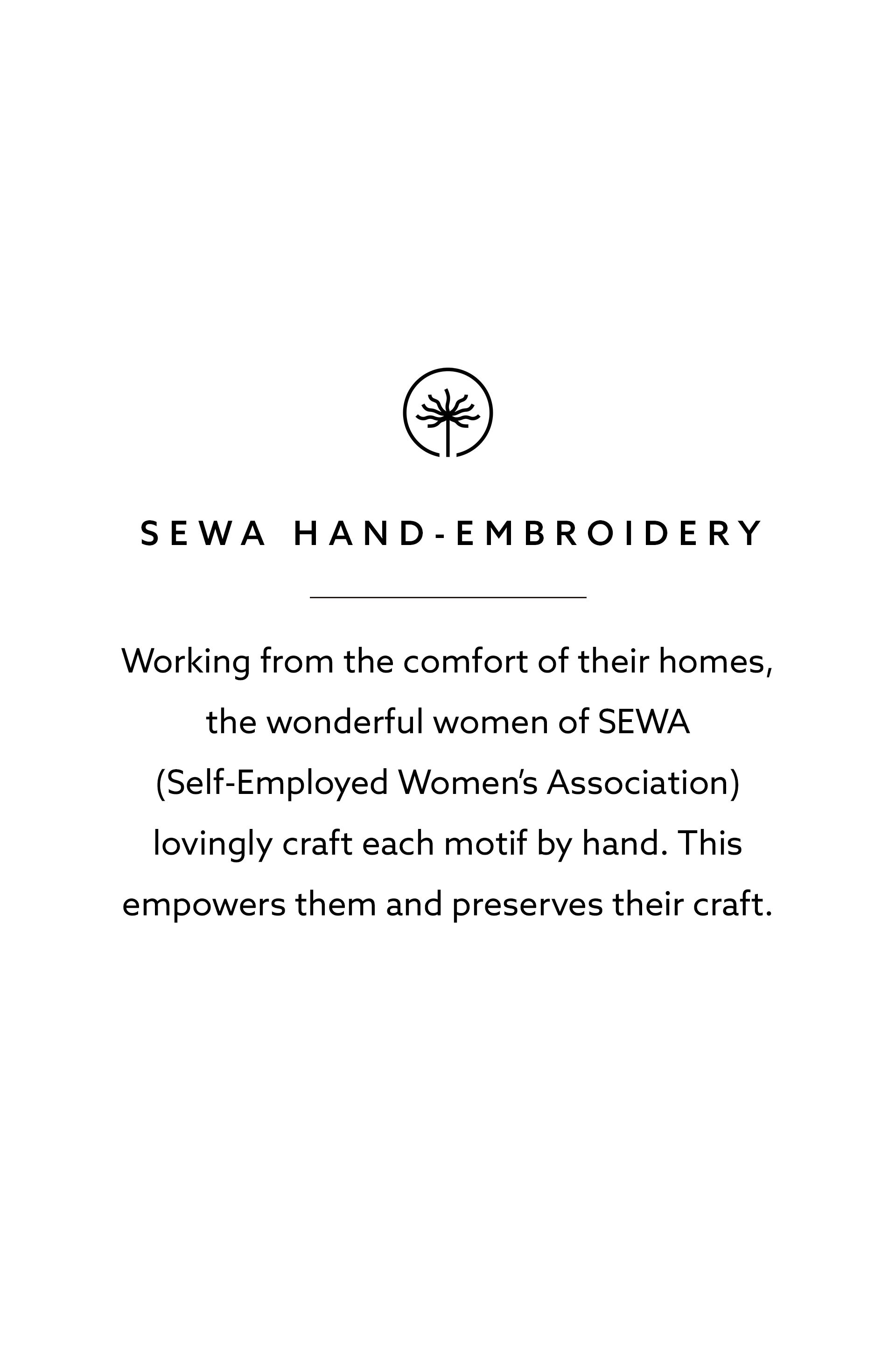 Ebonique Hand-embroidered SEWA Mul Top - Ivory, Ivory, image 5