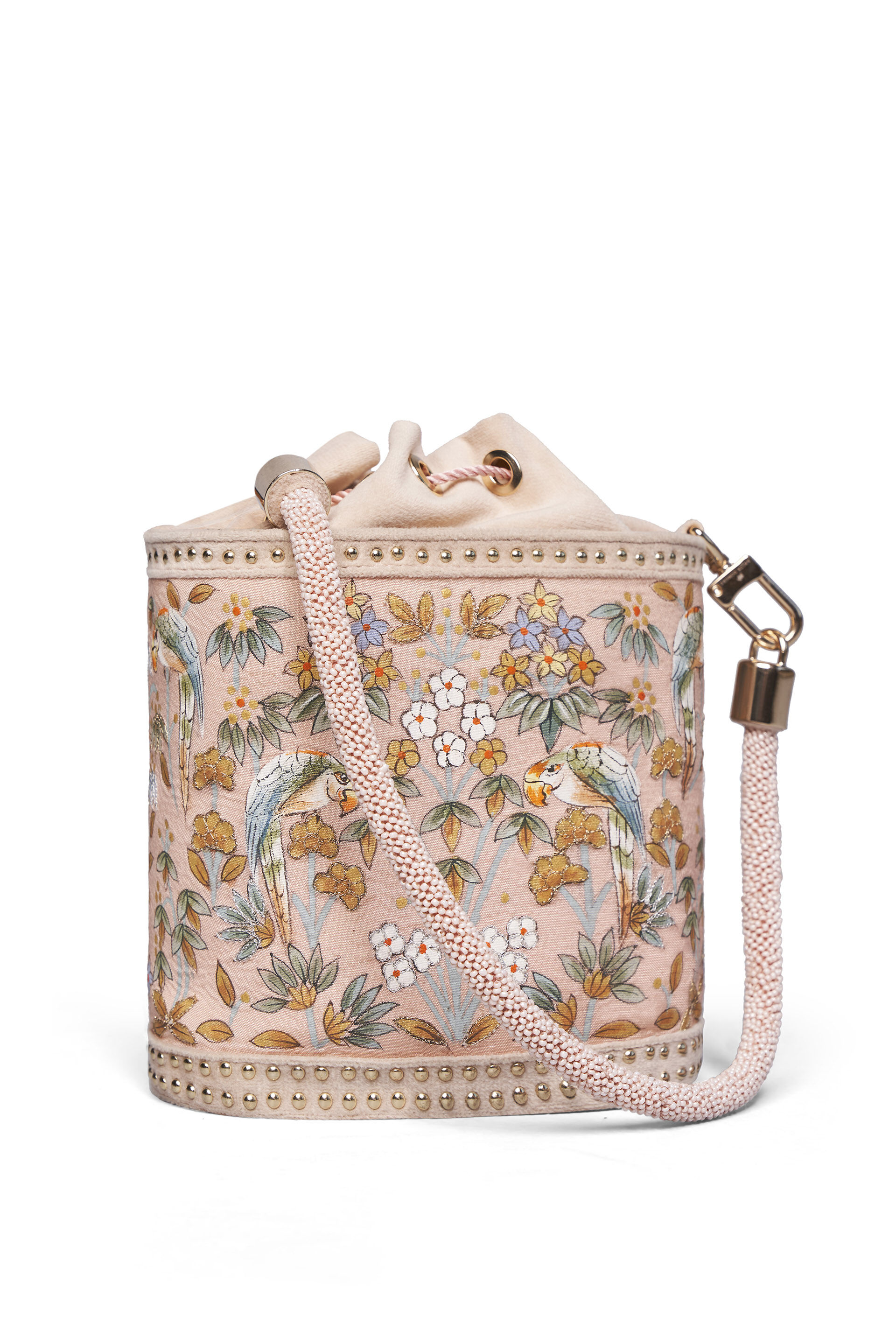 Pichhwai Bucket Bag - Flamingo Pink, Blush, image 9