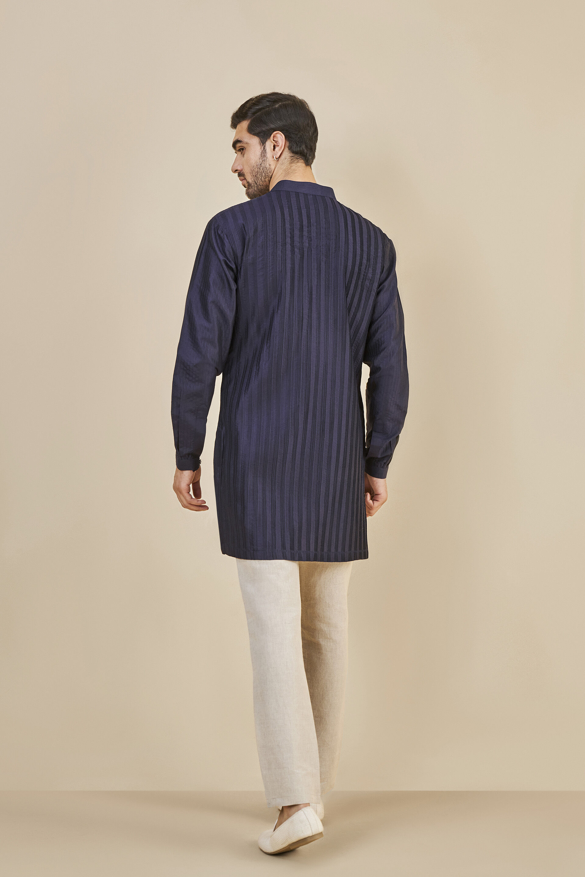 Fiadh Silk Kurta - Navy, Navy, image 2