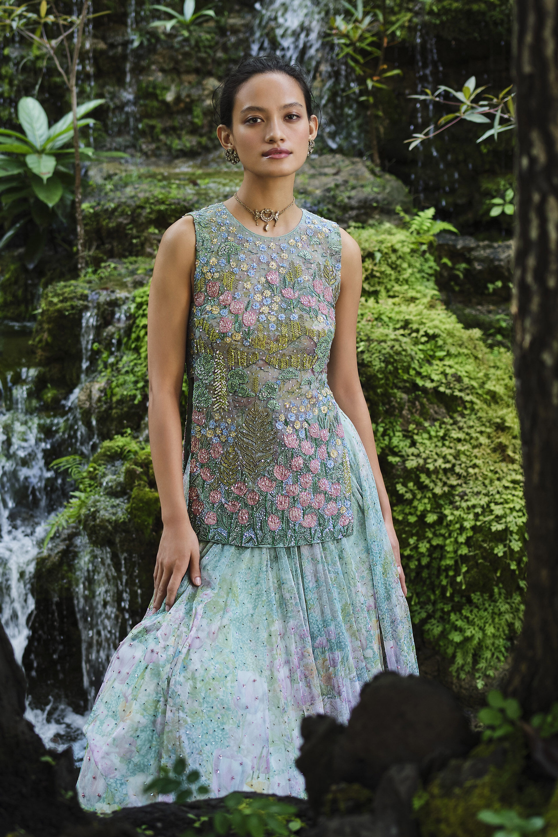 Isla Embroidered & Applique Skirt Set - Blue, Blue, image 3