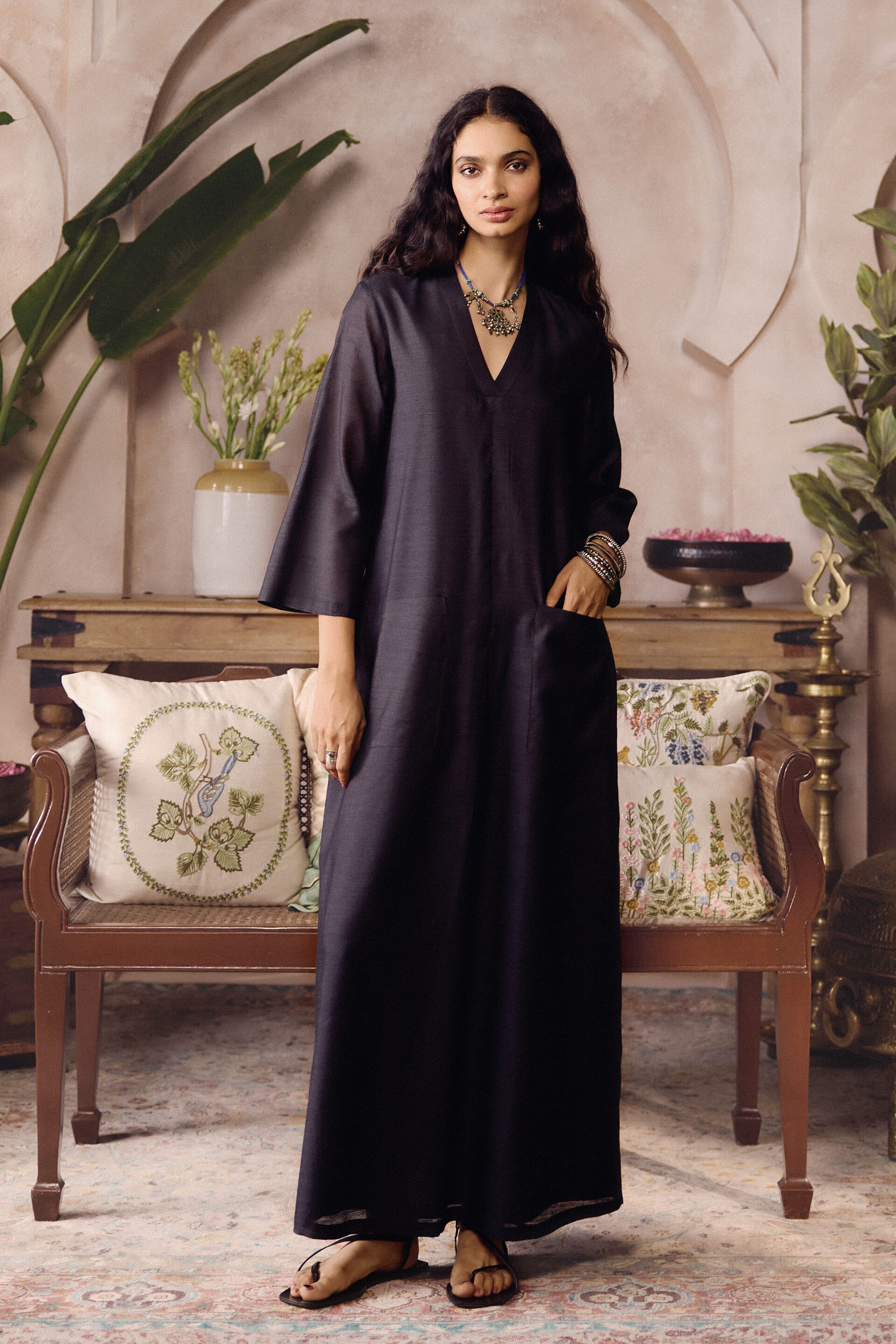 Halfeti Silk Dress - Black