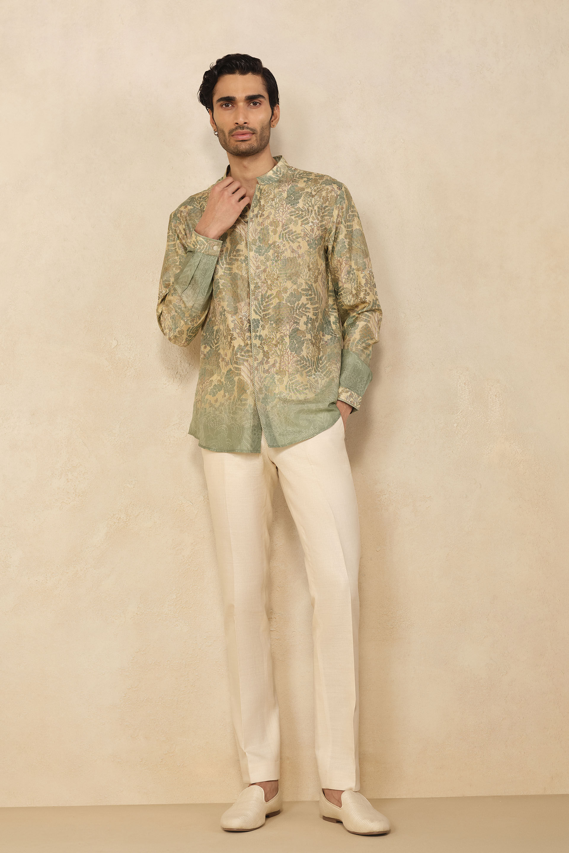 Ashman Silk Shirt - Green, Green, image 1