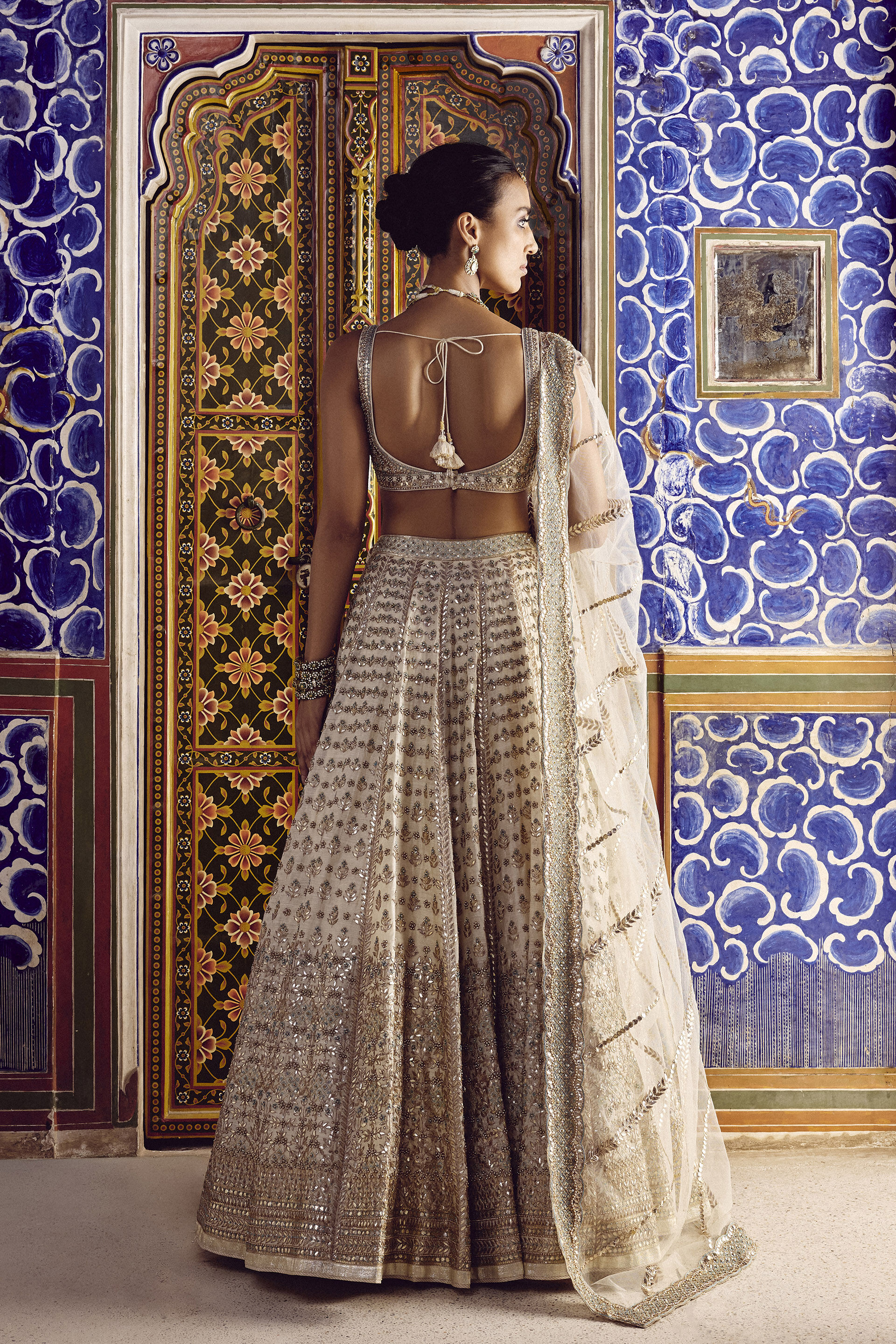 Laara Gota PattI Silk Lehenga Set - Ivory