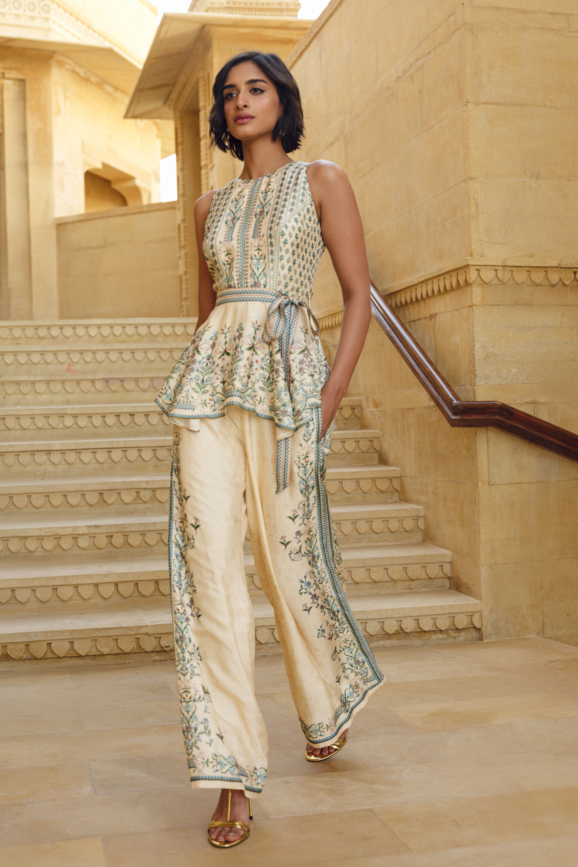 Elyria Palazzo Set - Ivory, Ivory, image 2