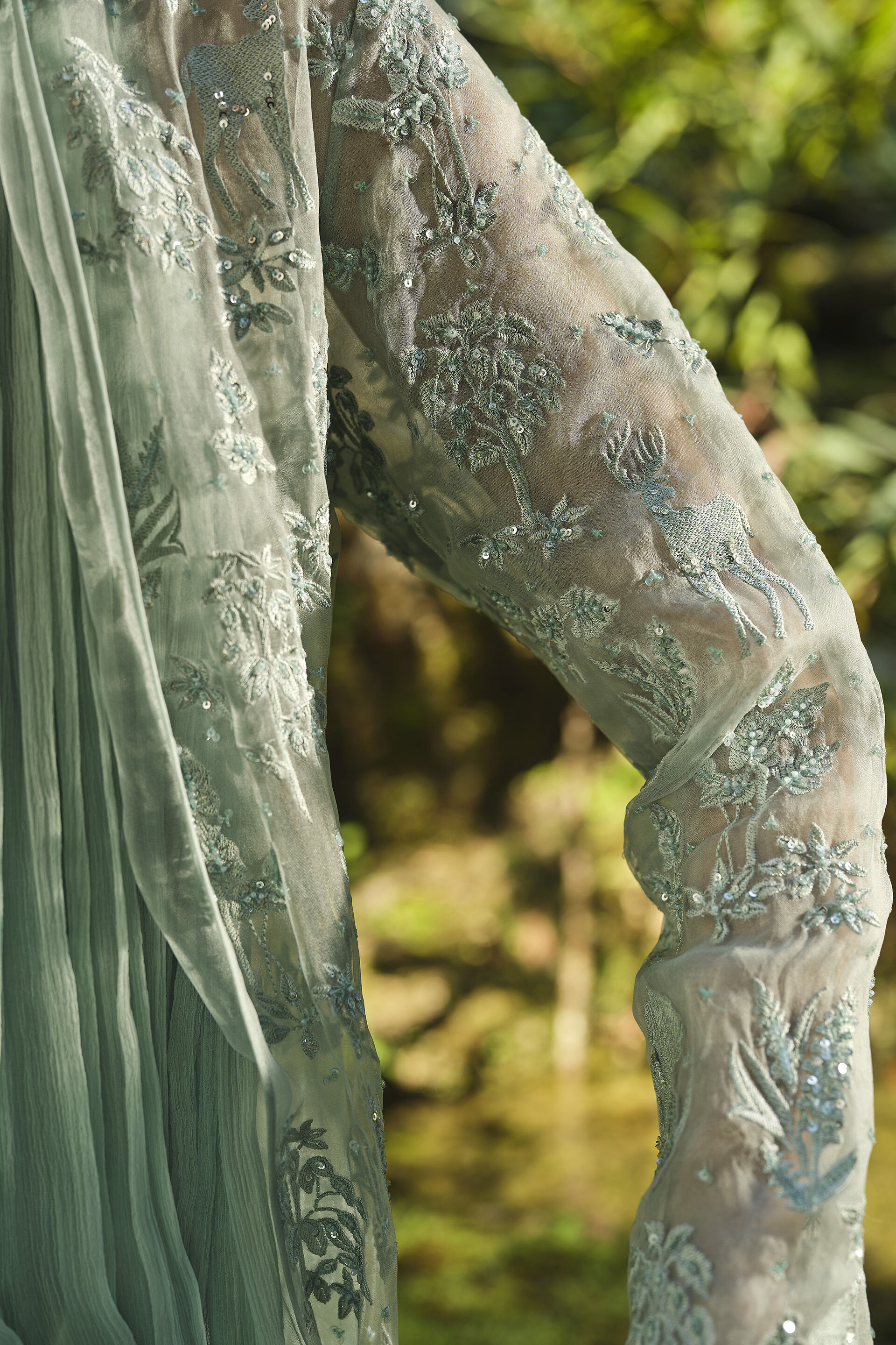 Mountain Mist Embroidered Jacket Set - Powder Blue, Powder Blue, image 13