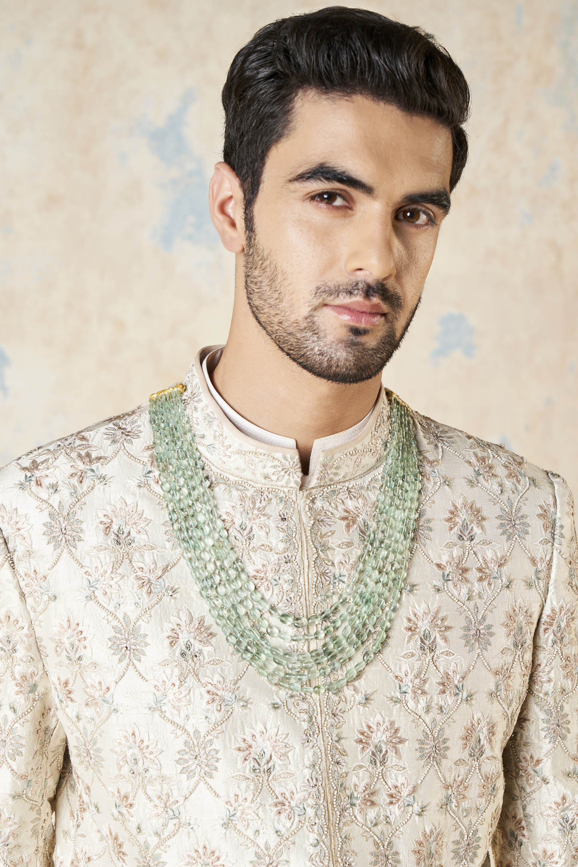 Aasvik Embroidered Silk Sherwani - Ivory, Ivory, image 9