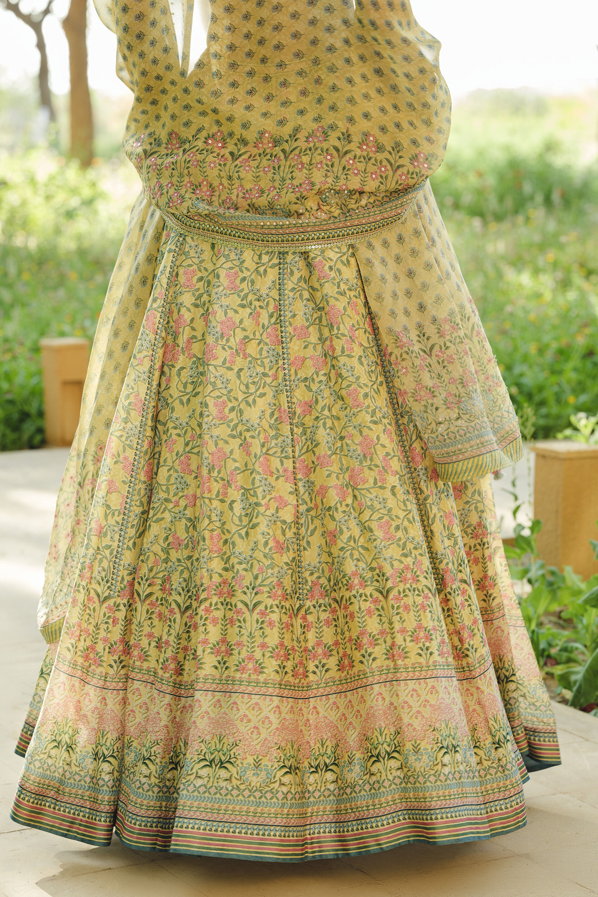 Eliora Silk Lehenga Set - Yellow, Yellow, image 6