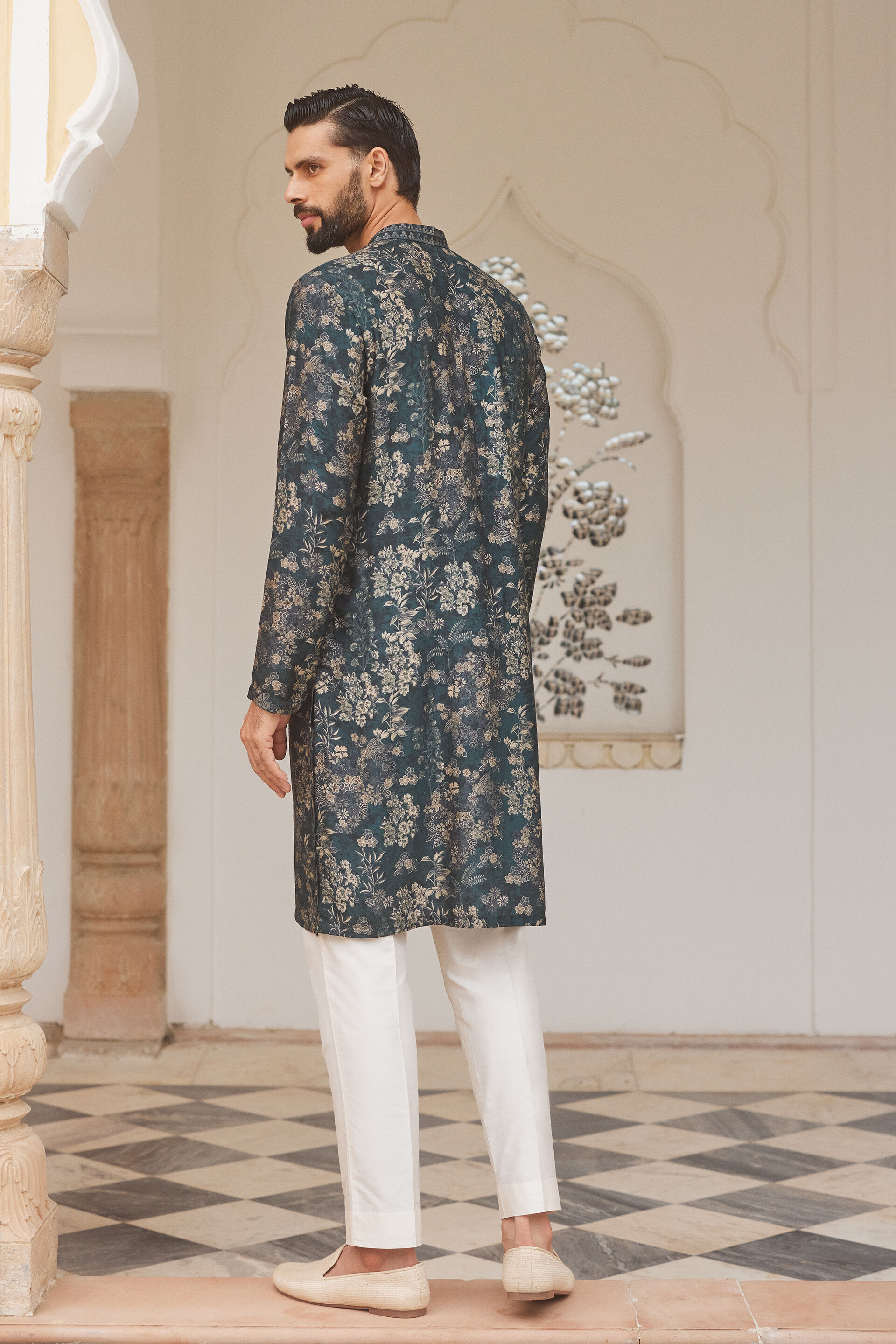 Eshank Silk Kurta - Green