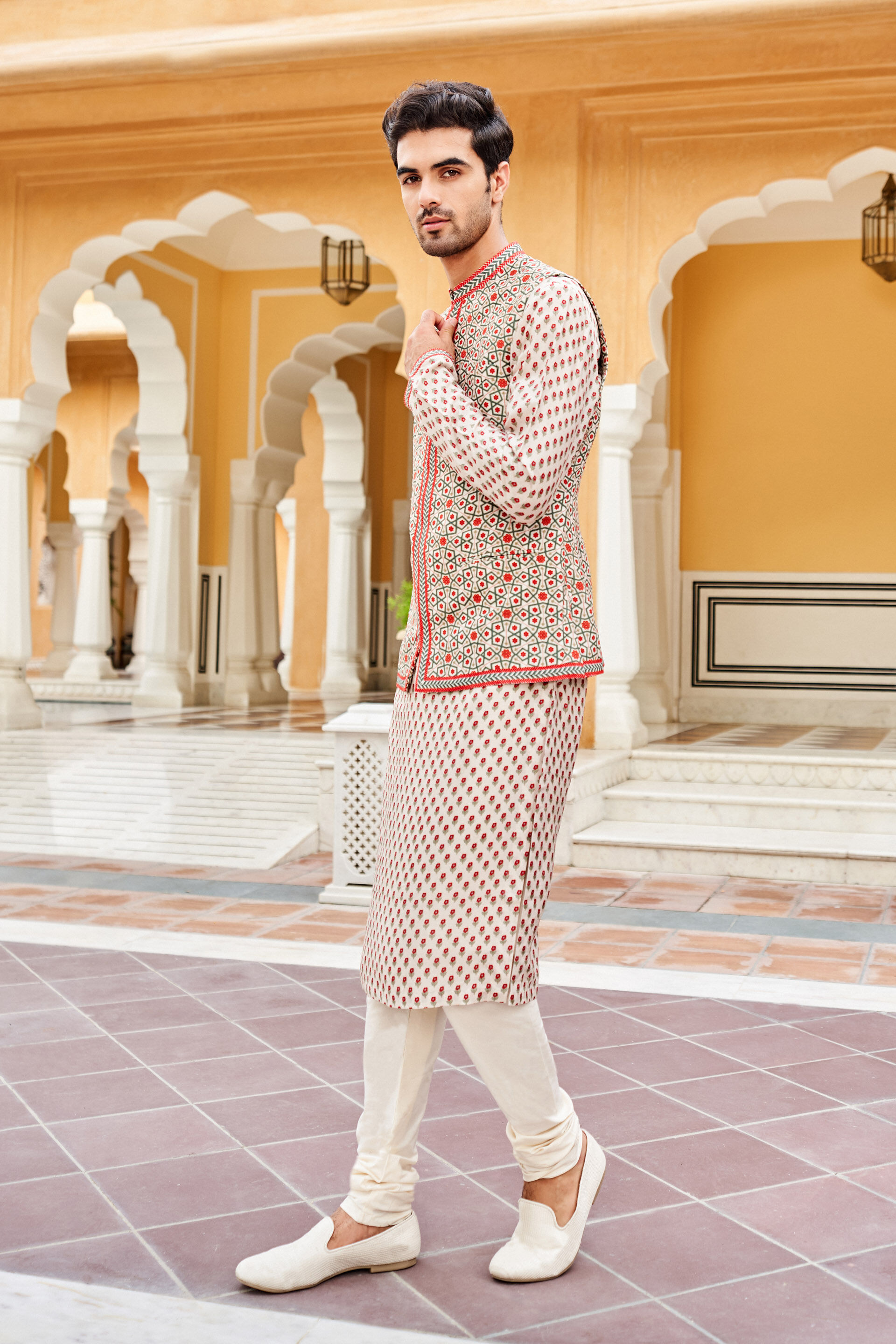 Chitaksh Nehru Jacket - Ivory, Ivory, image 2