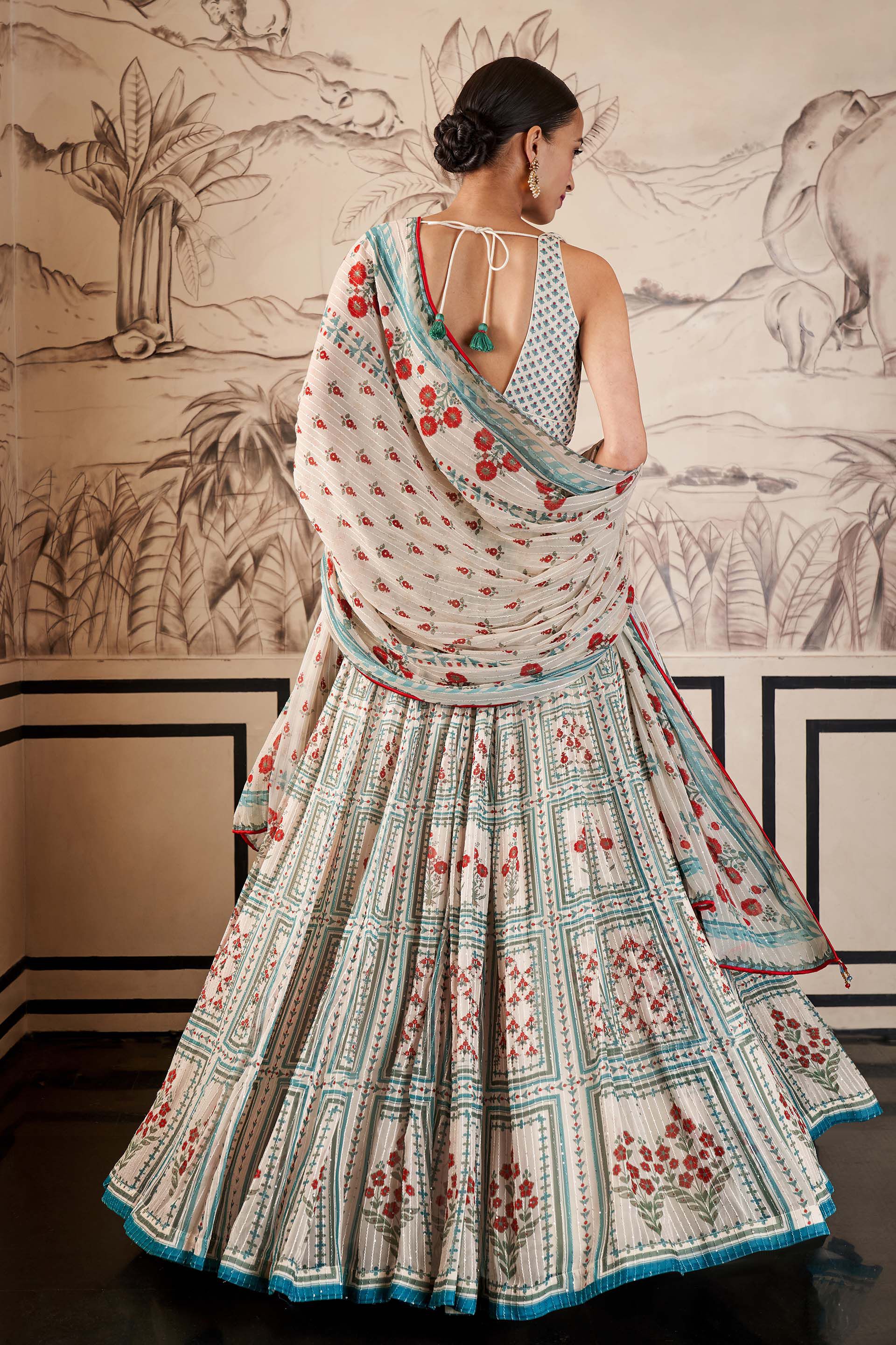 Dua Lehenga - Cream, Cream, image 7