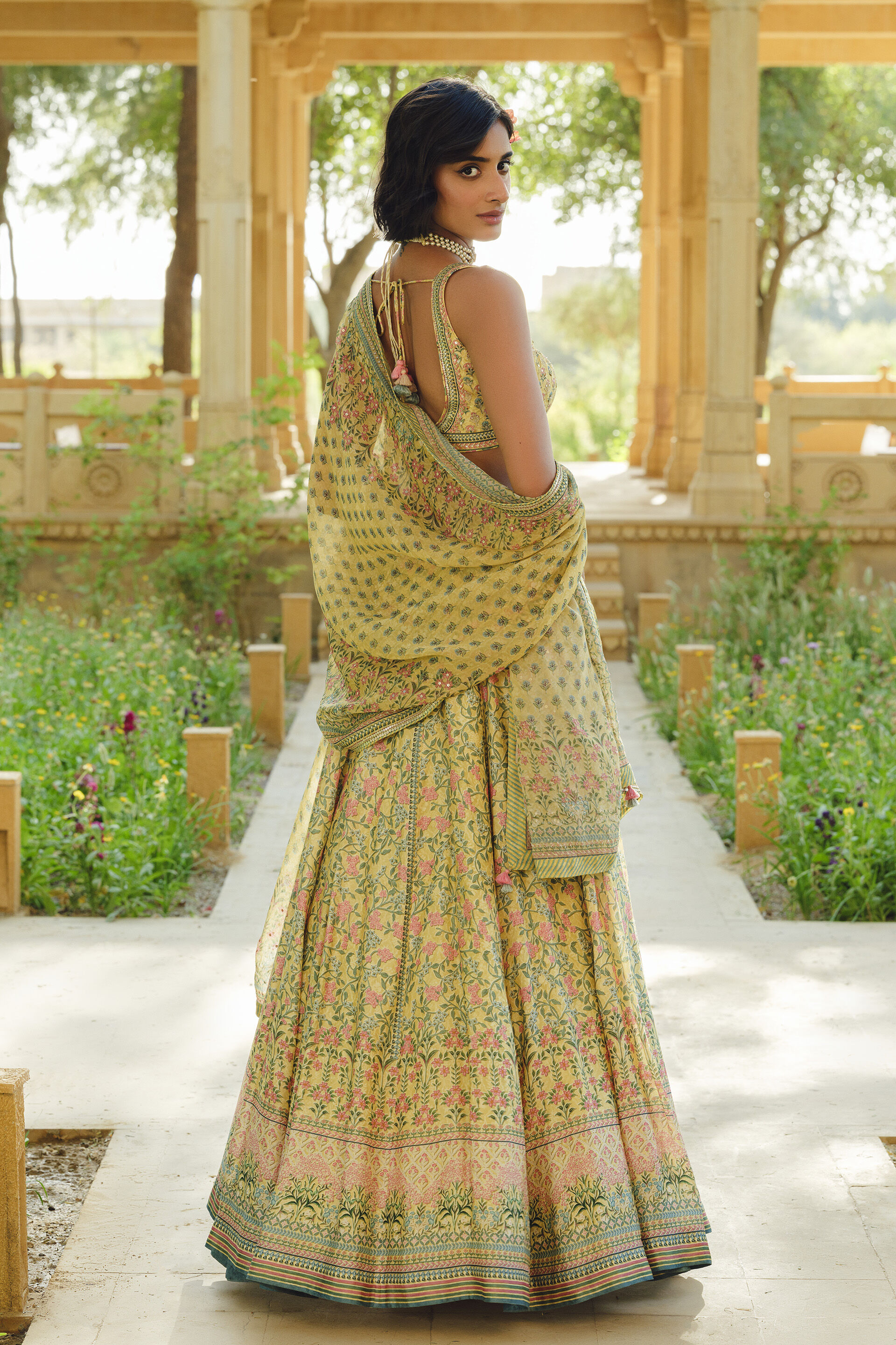 Eliora Silk Lehenga Set - Yellow, Yellow, image 5