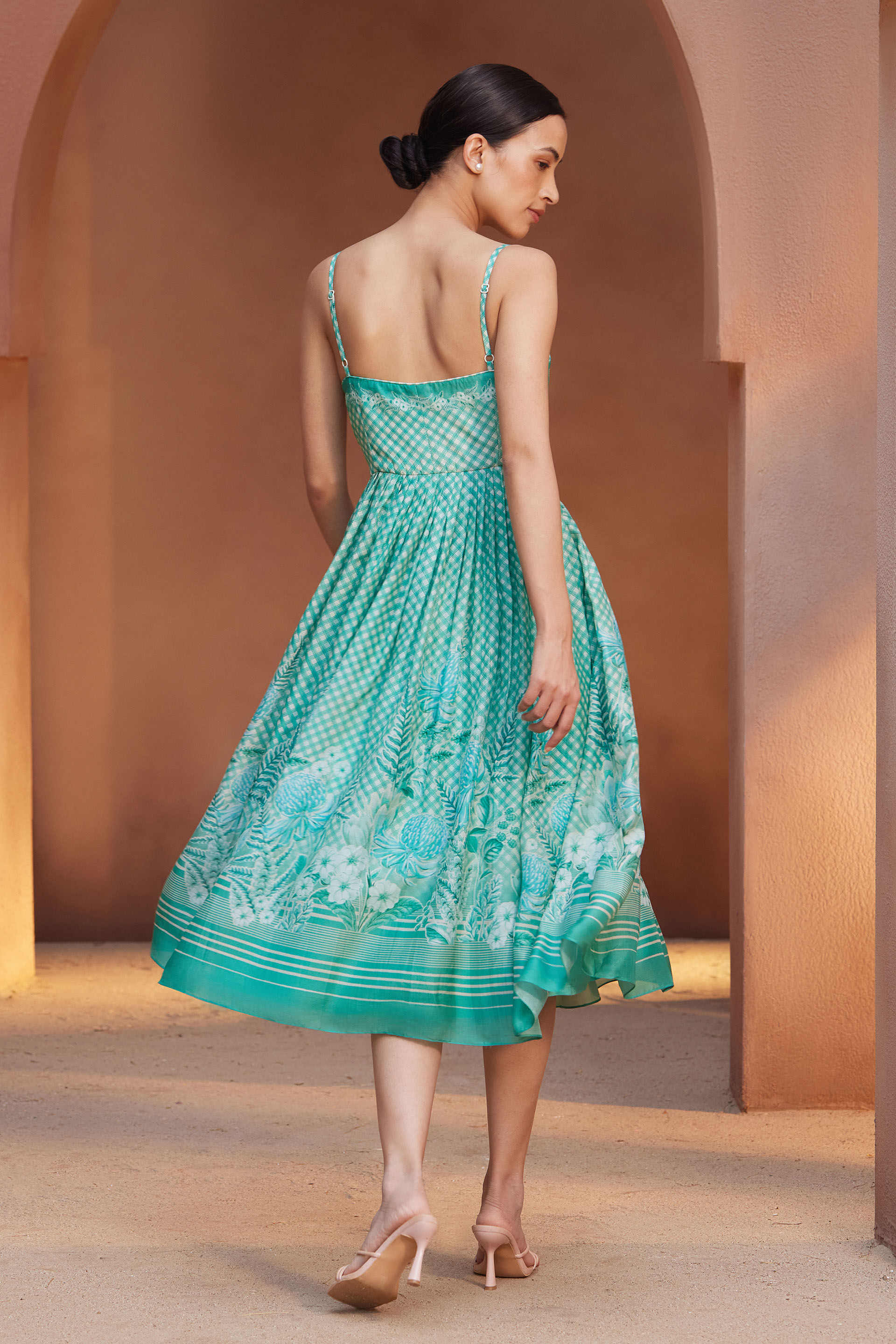 Blue cheap green dress