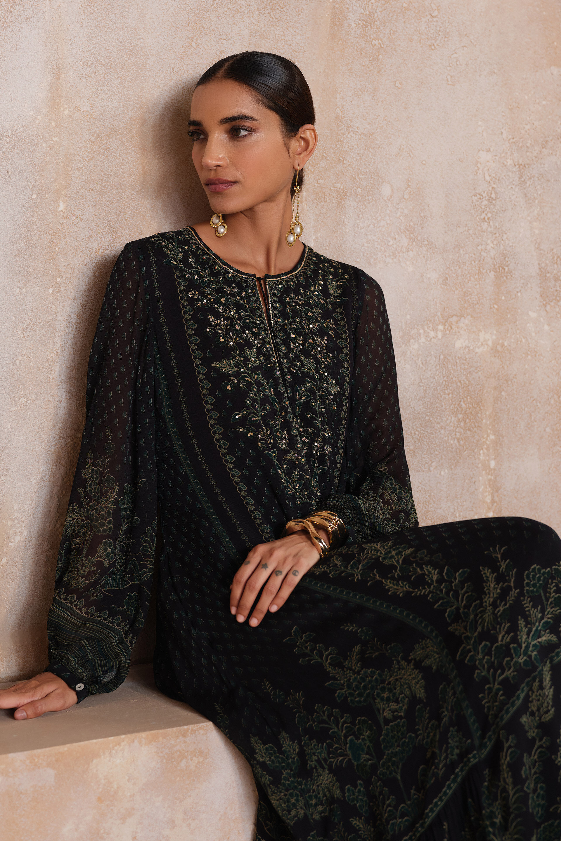 Shiza Kaftan - Black, Black, image 4
