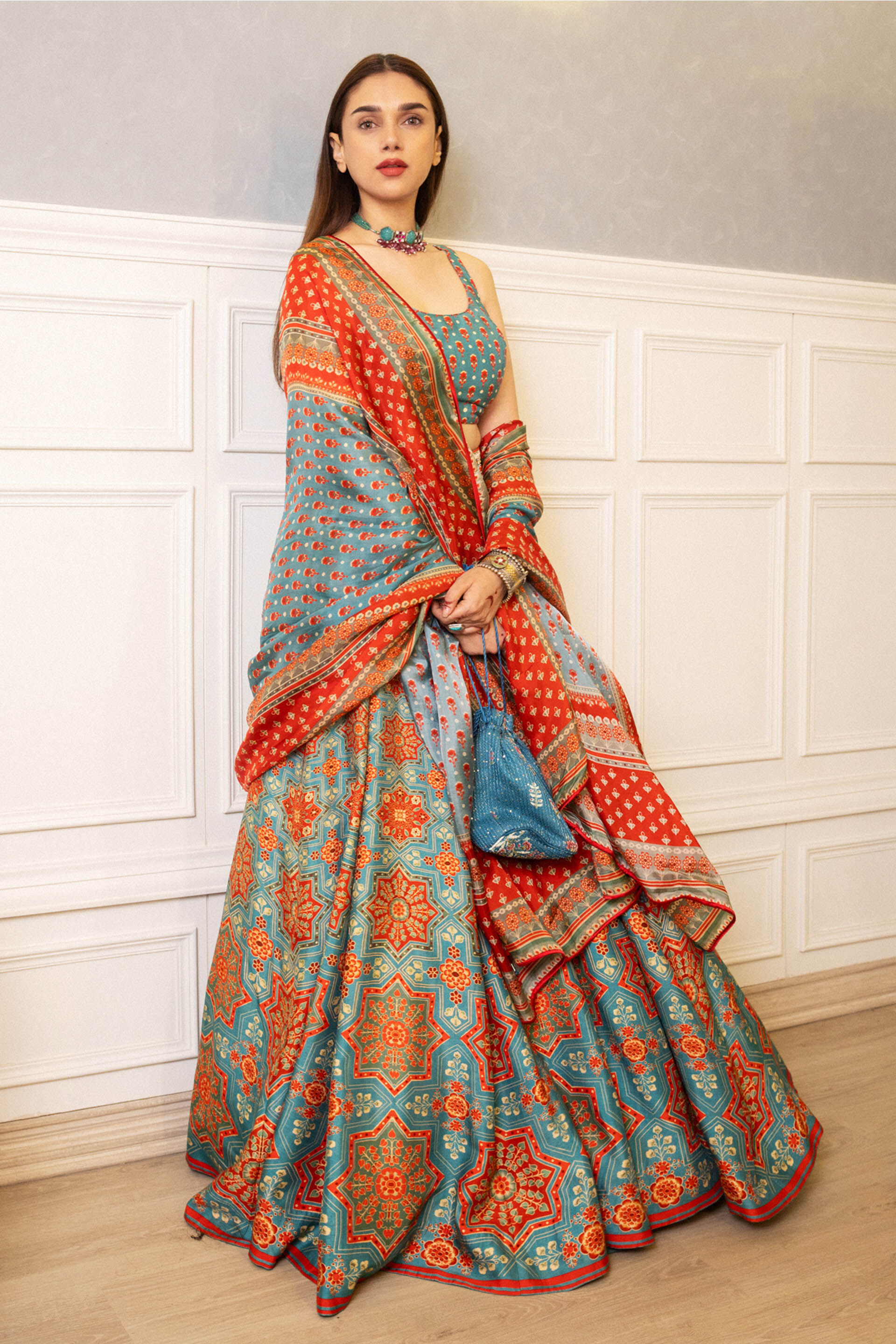Mayai Lehenga - Blue, , image 2